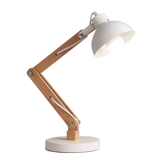 Modern White Study Lamp With Metal Base