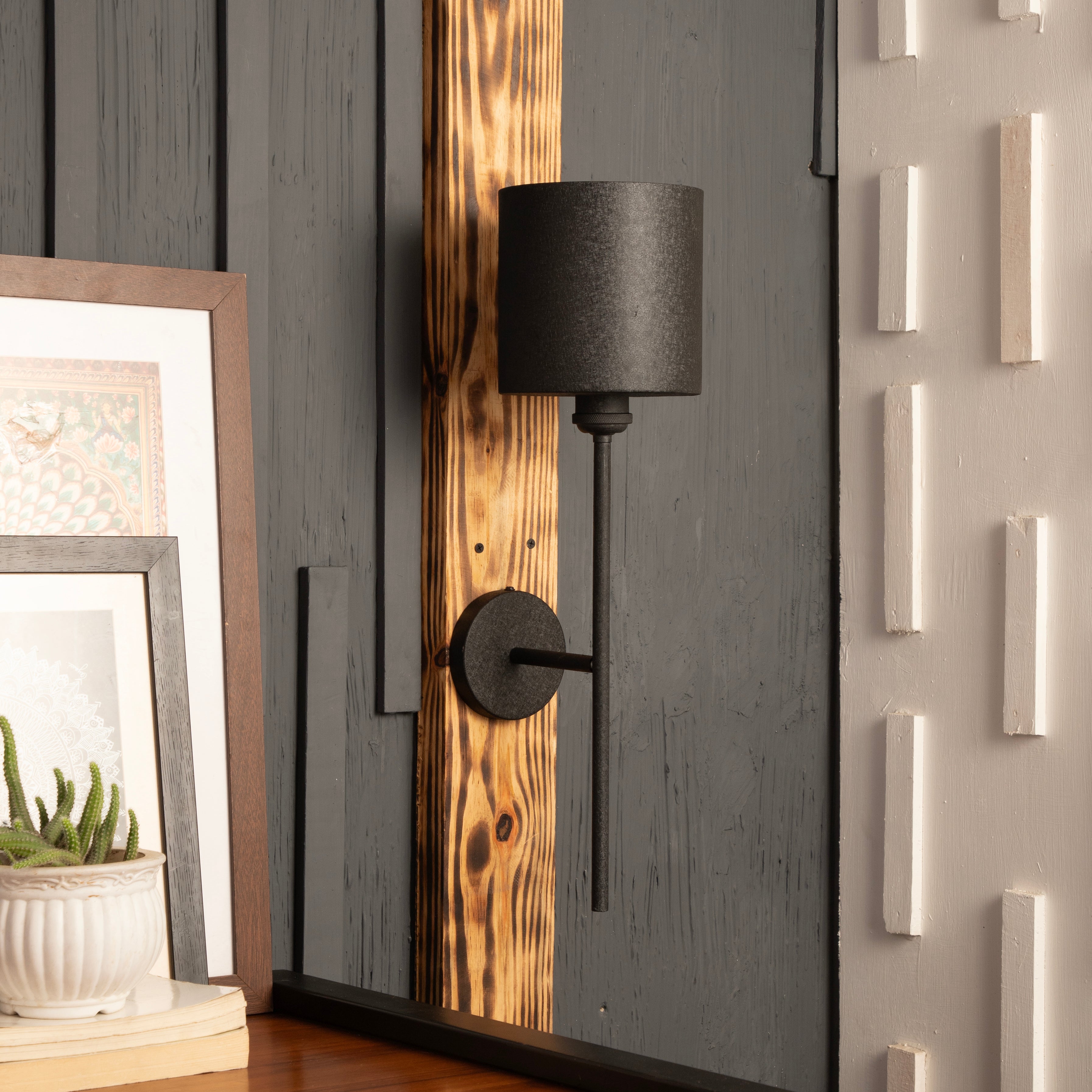 Cyan black wall sconce by Shoppeefry