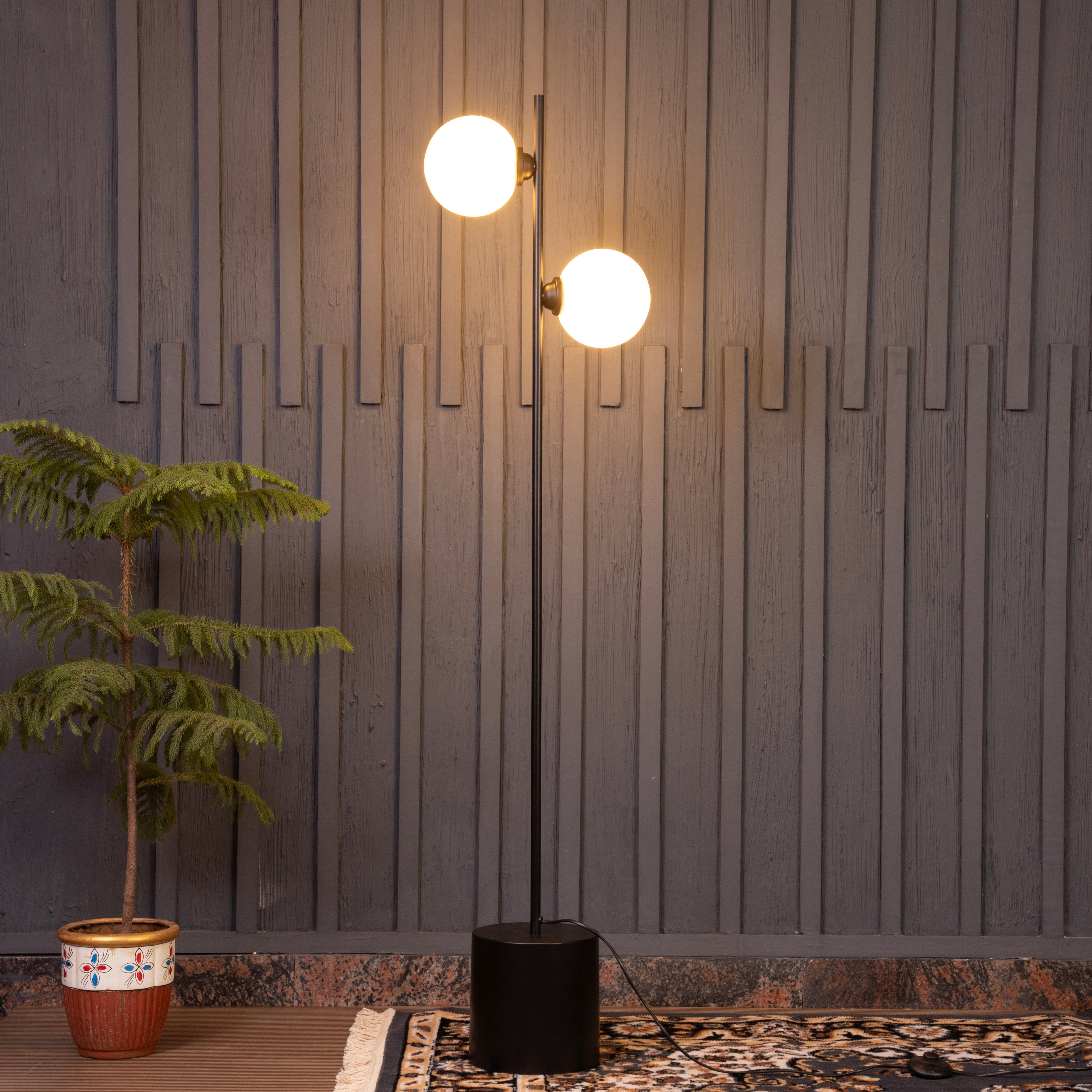 Eclipse 2 Glass Ball Floor Lamp by Shoppeefry