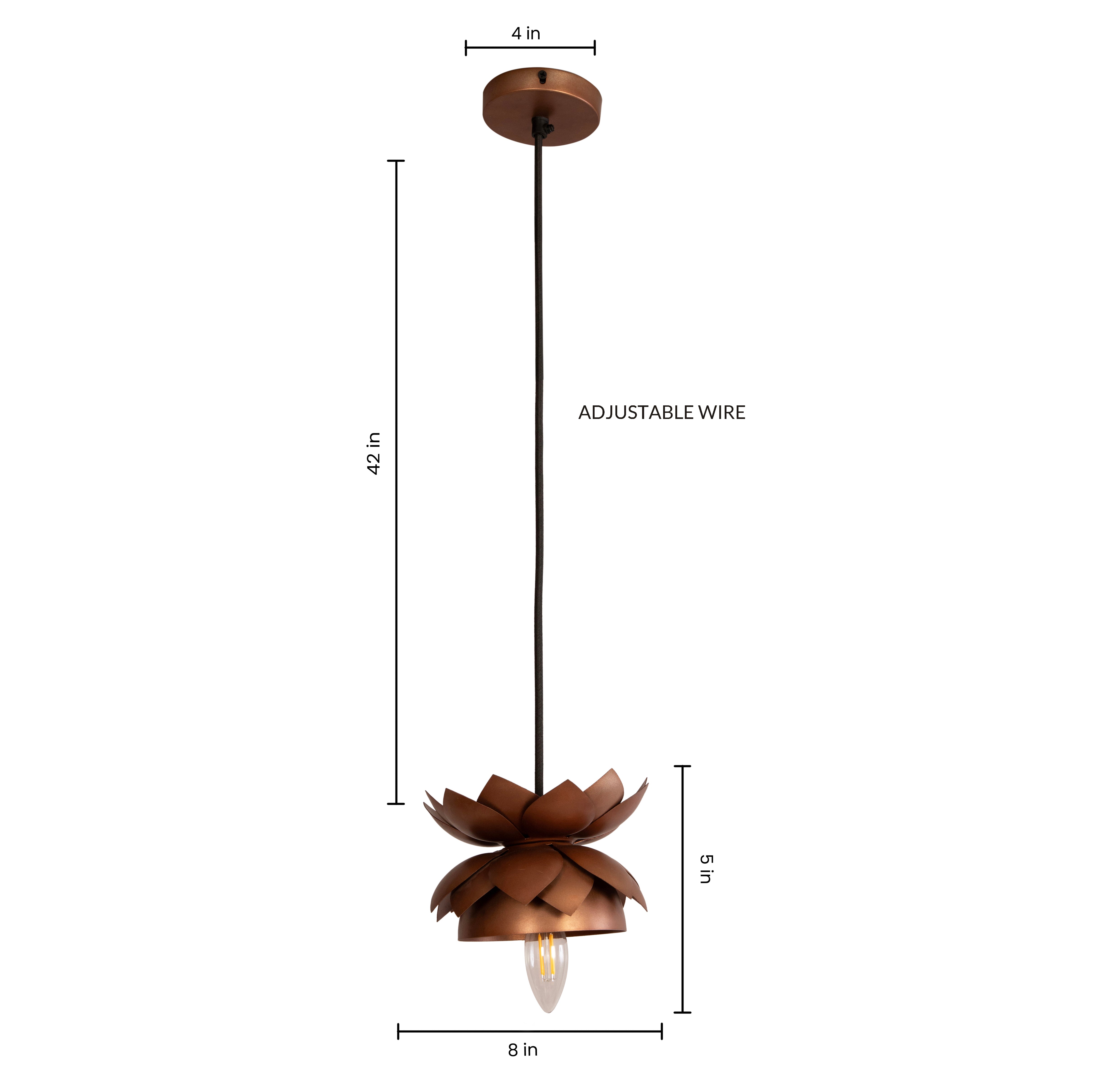Lotus Copper Pendant Light  By Shoppeefry