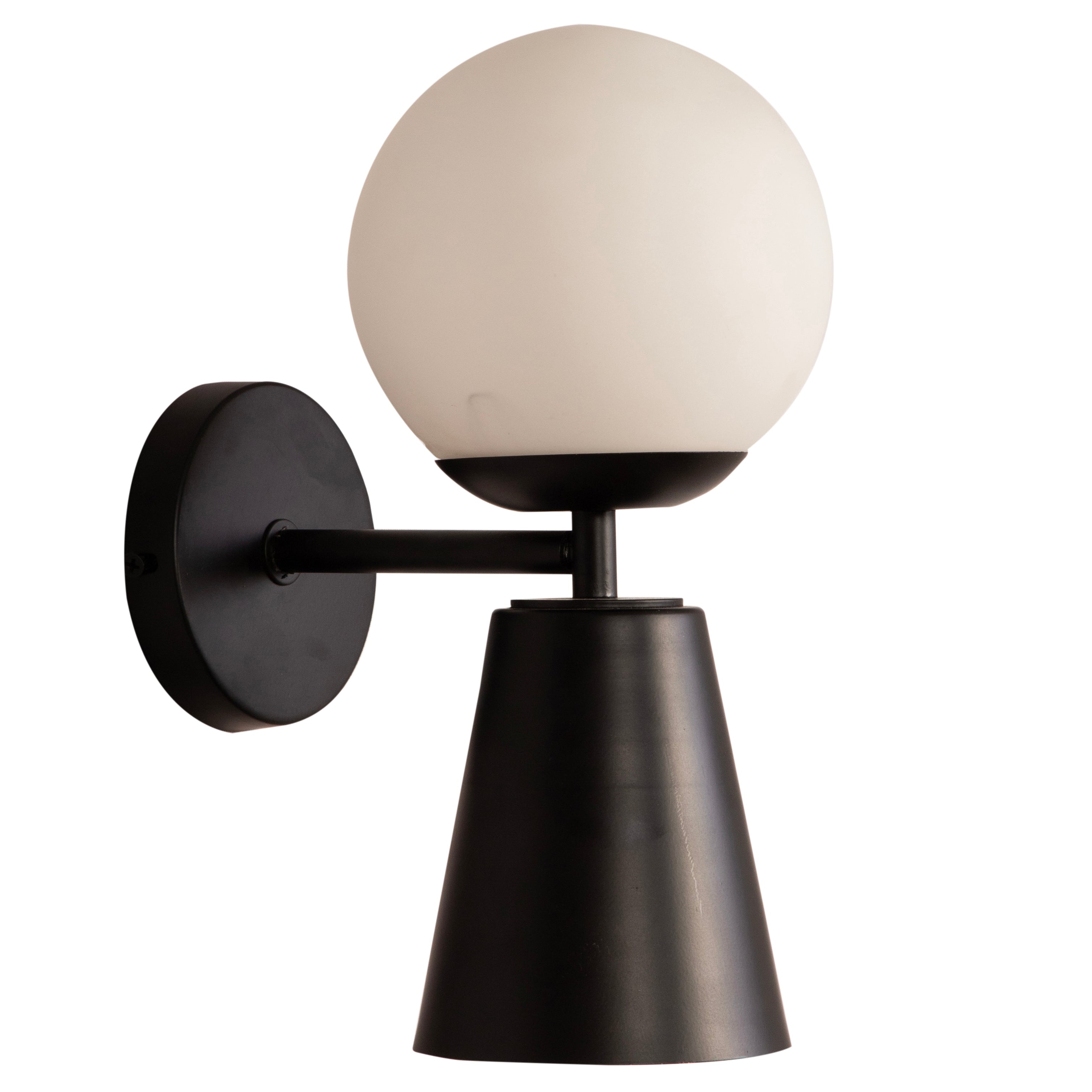Mid Century Globe Black Wall Light By Shoppeefry