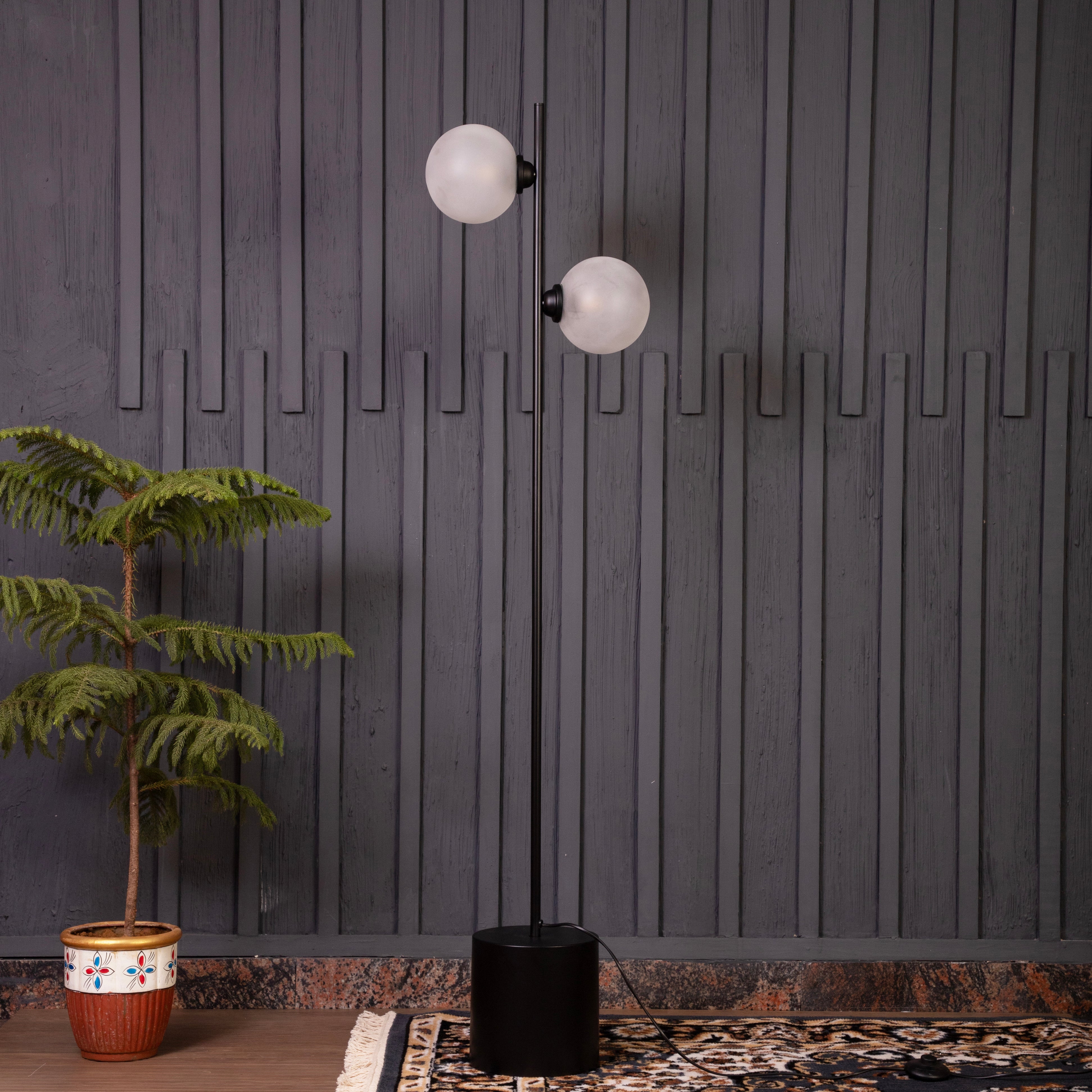 Eclipse 2 Glass Ball Floor Lamp By Shoppeefry