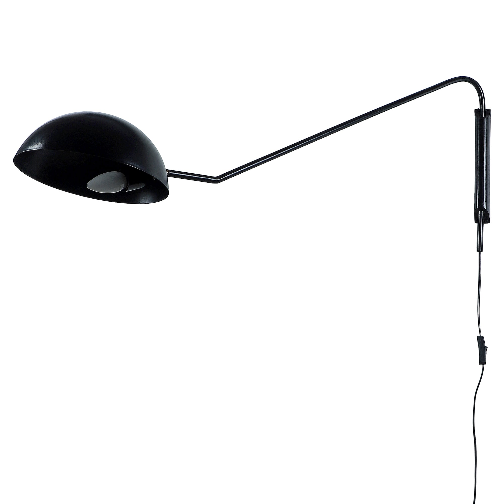 Swiveling Black Metal Wall Light