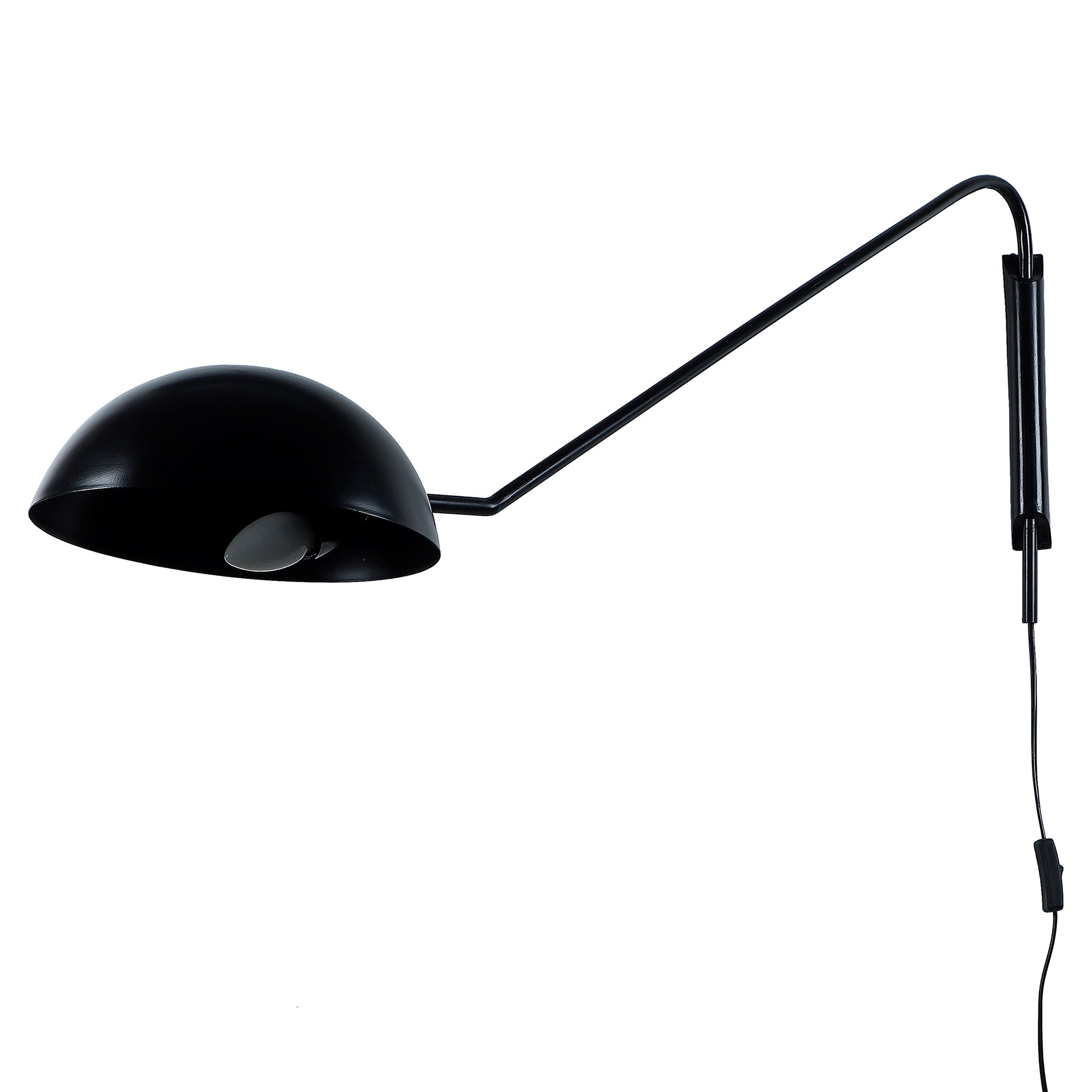 Swiveling Black Metal Wall Light