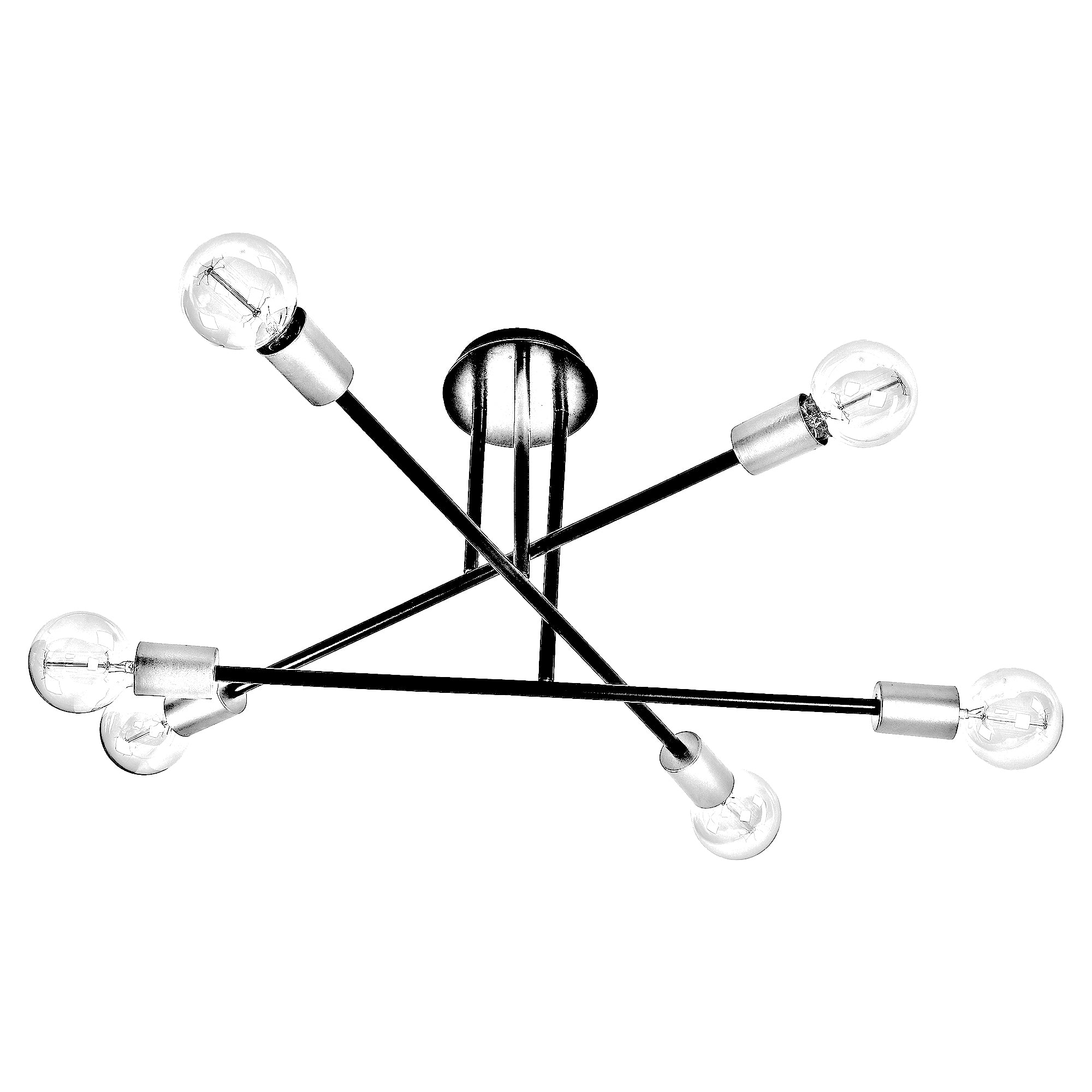 Six Head Sputnik Black Mordern Chandelier