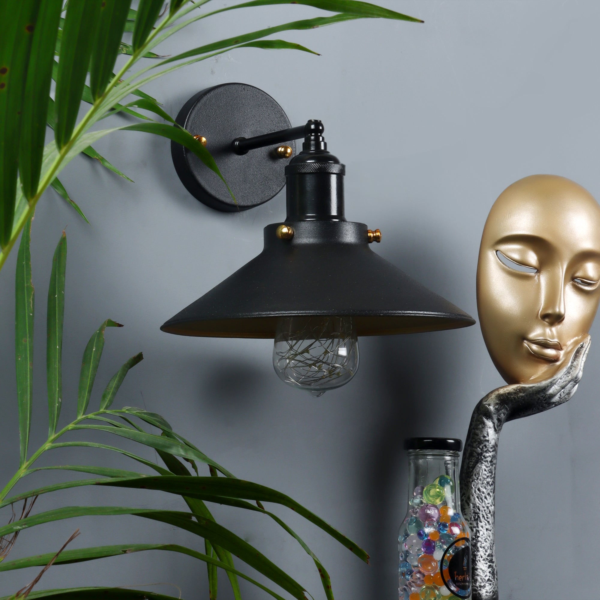 Princeton Black Metal Wall Light