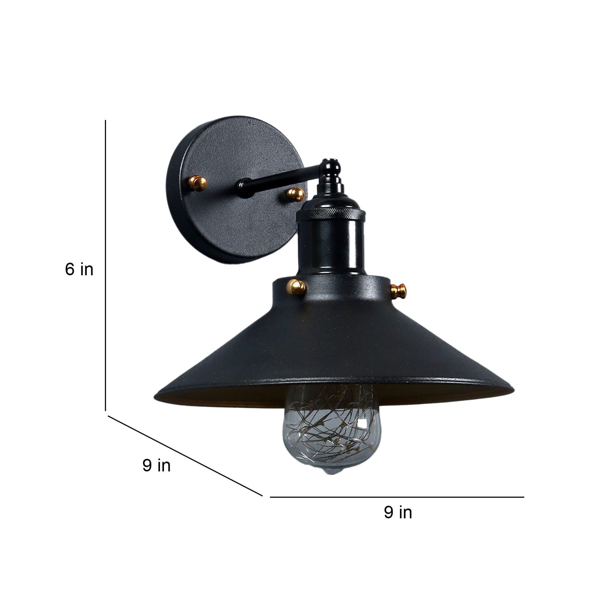 Princeton Black Metal Wall Light