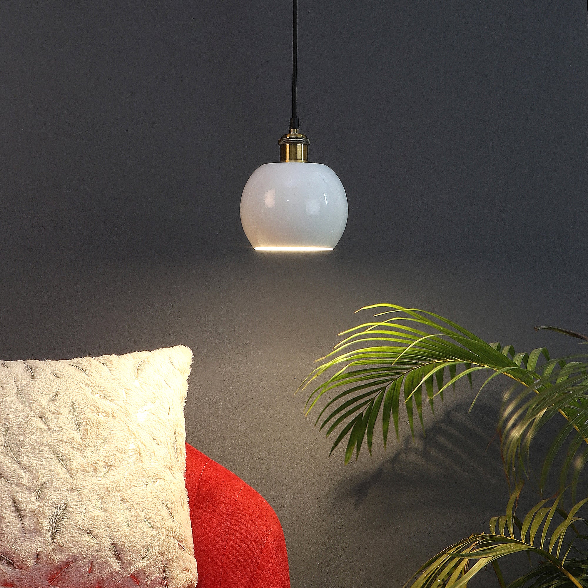 Formul White Metal Hanging Light