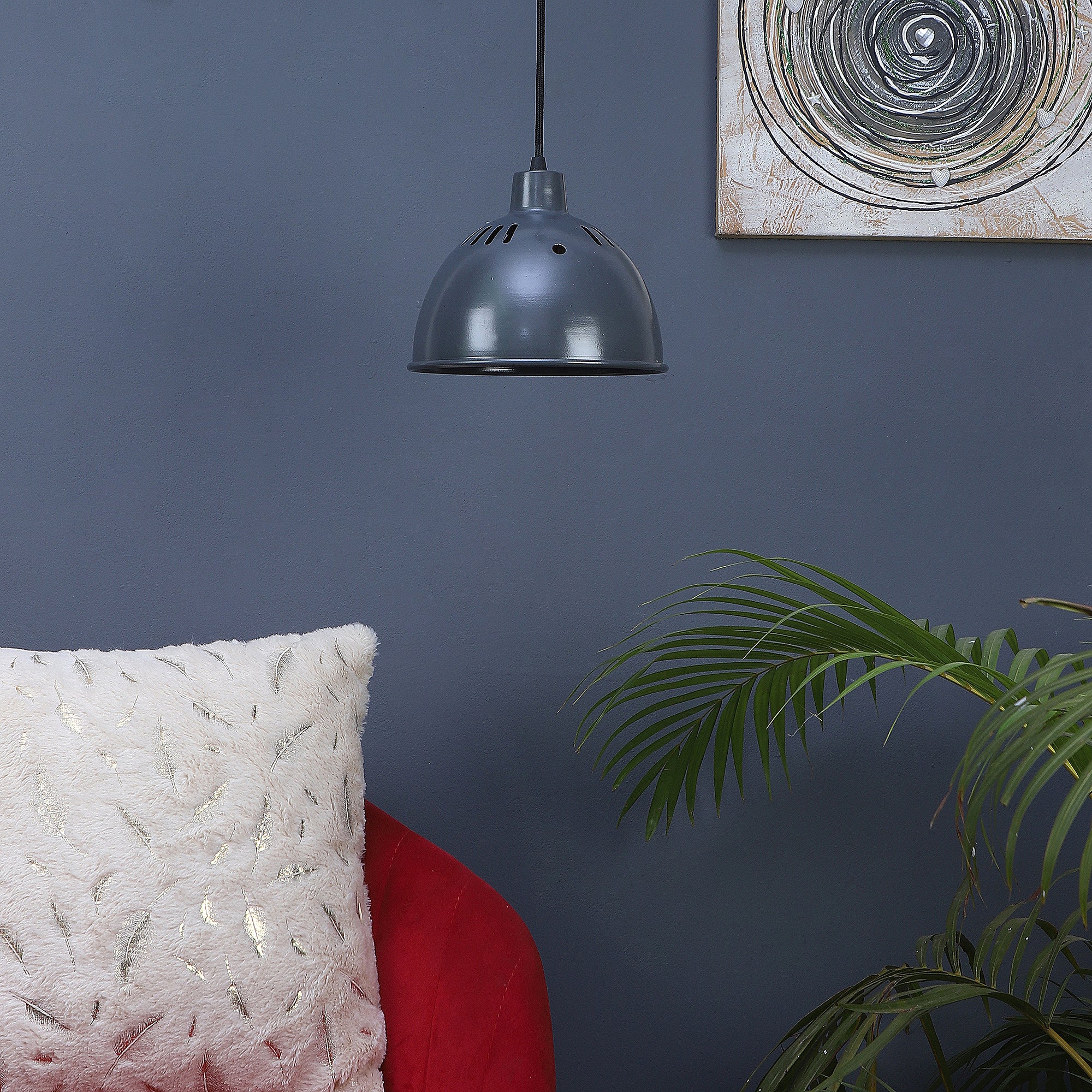 White Grey Metal Hanging Light