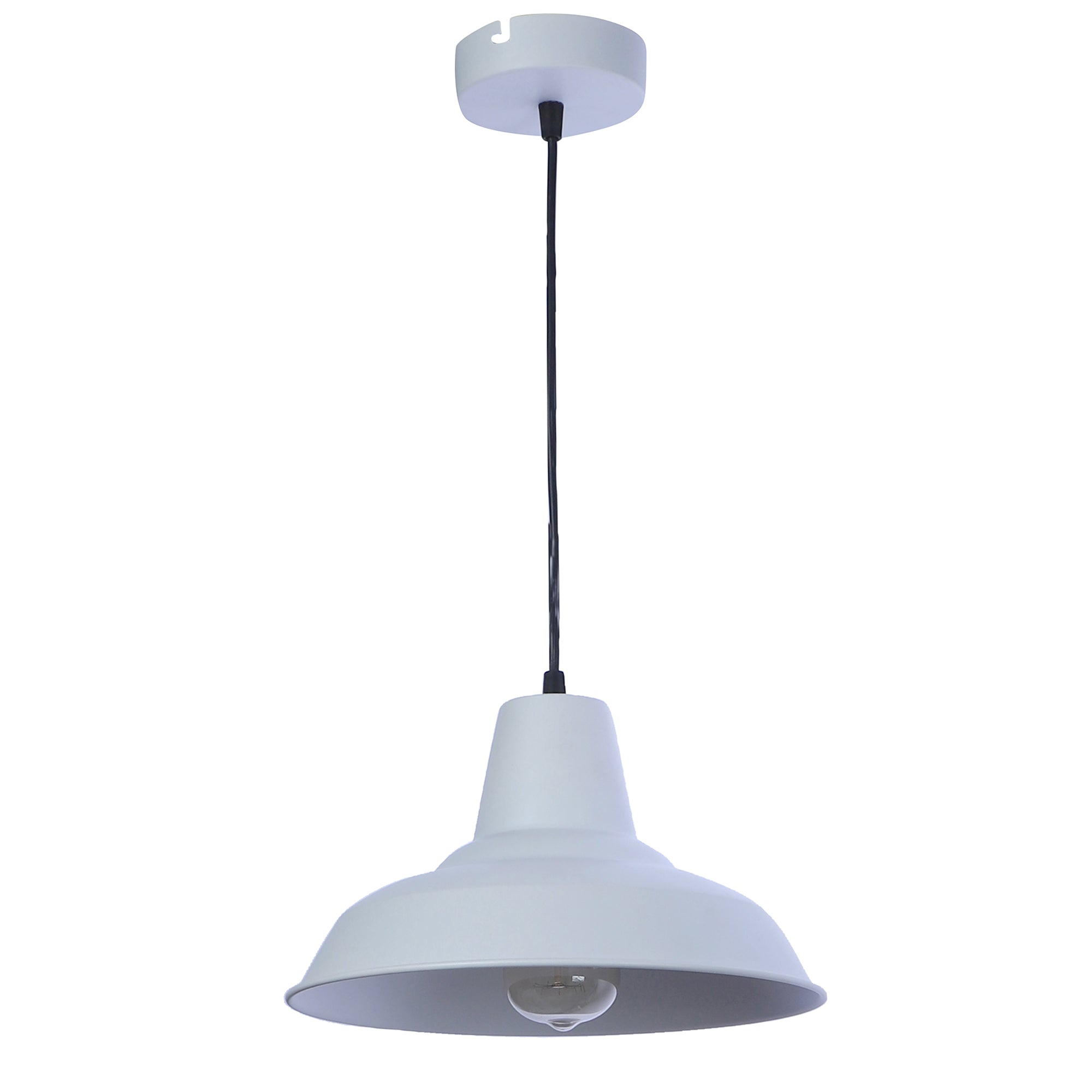 Opi Minimal Pastel White Metal Single Hanging Light