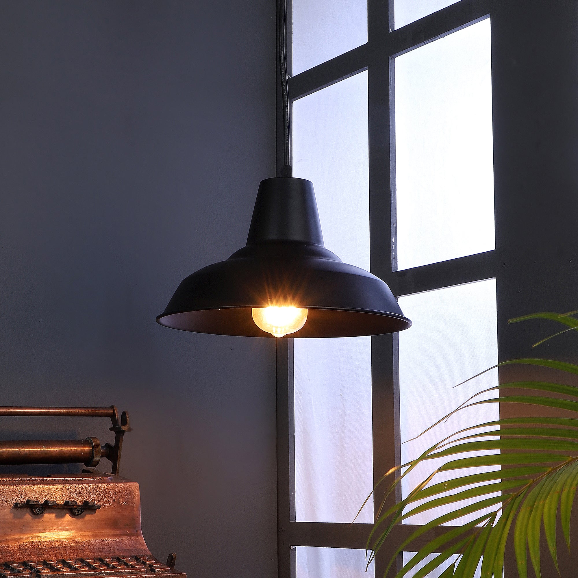 Opi Minimal Pastel Black Metal Single Hanging Light