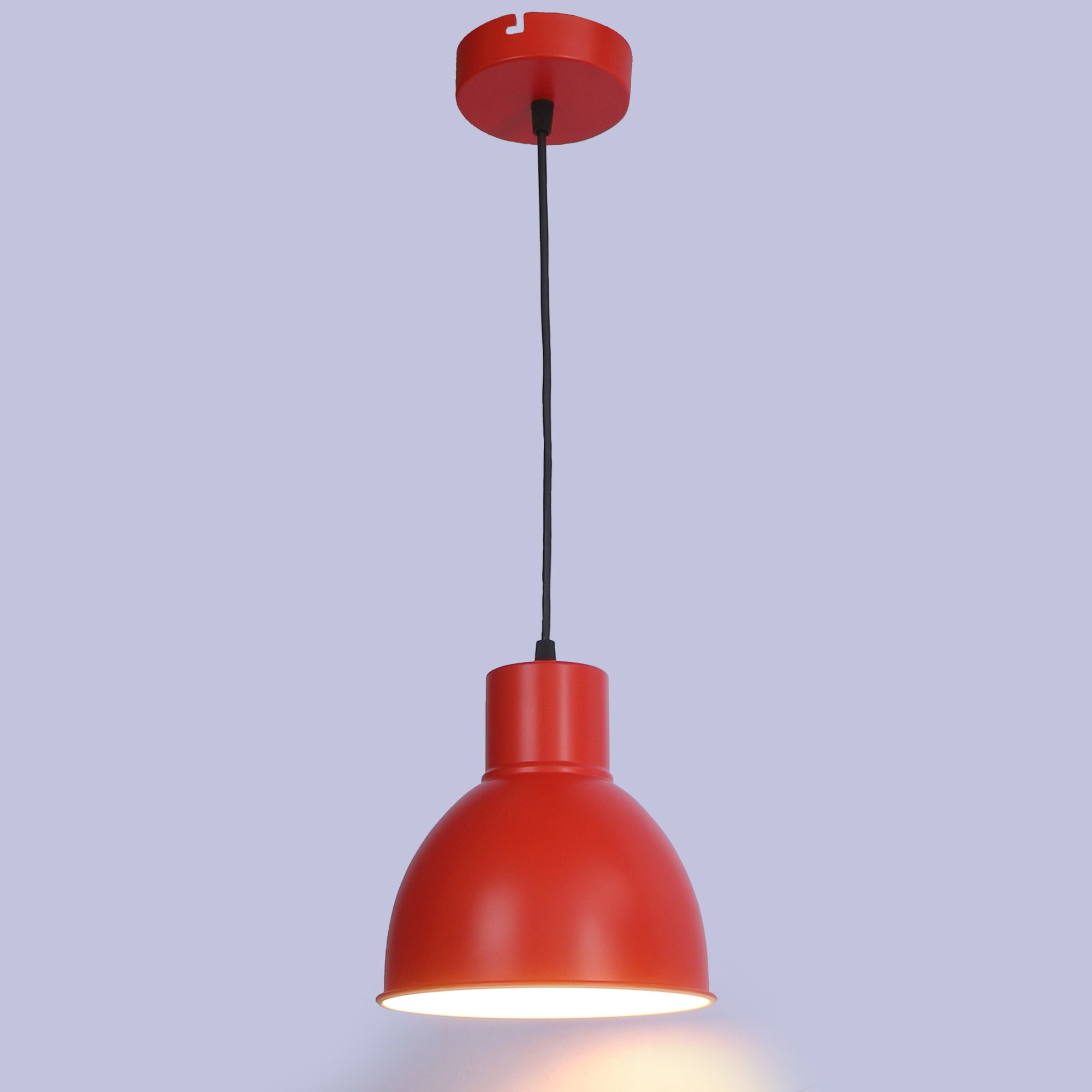 Opi Minimal Pastel Red Metal Single Hanging Light