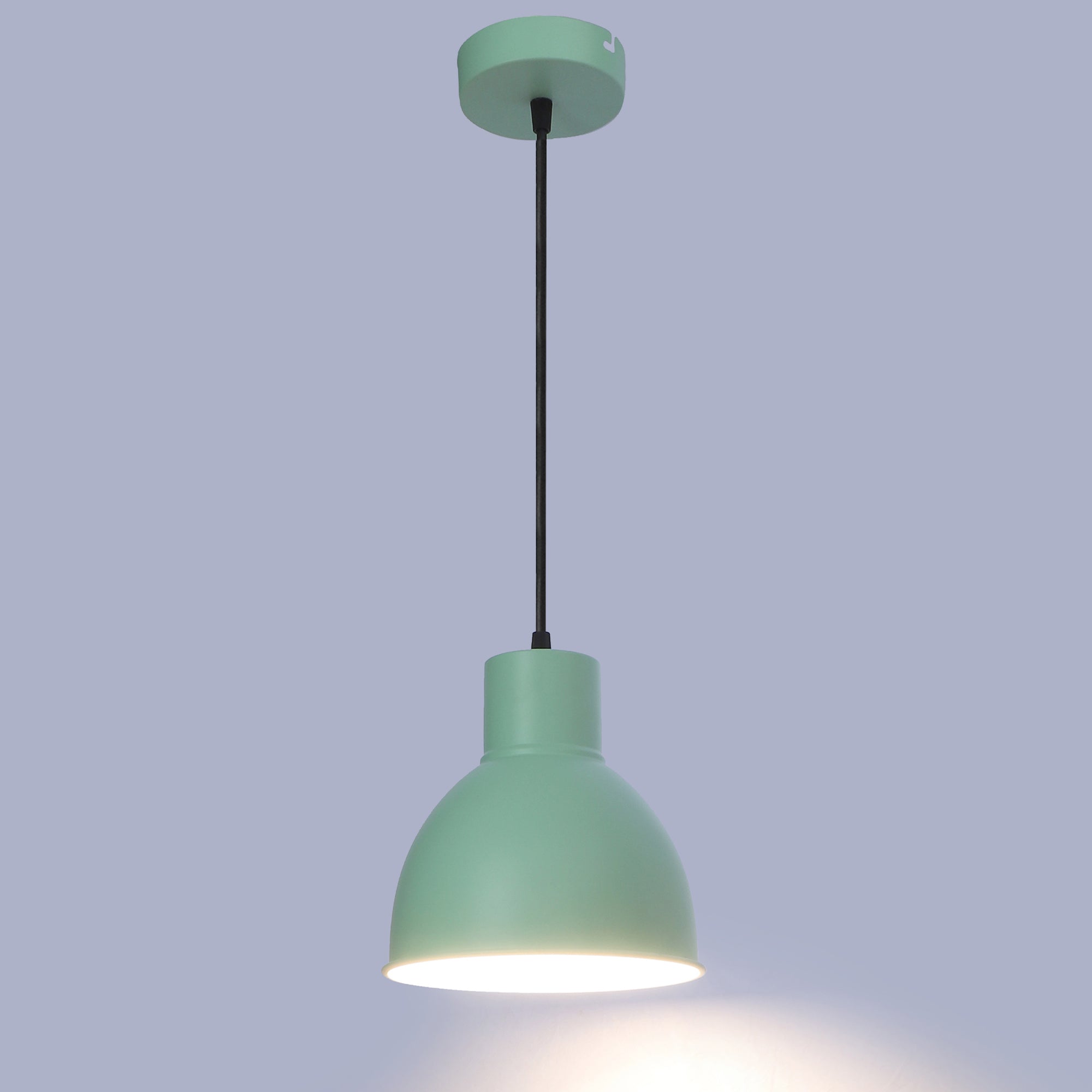 Opi Minimal Pastel Green Metal Single Hanging Light