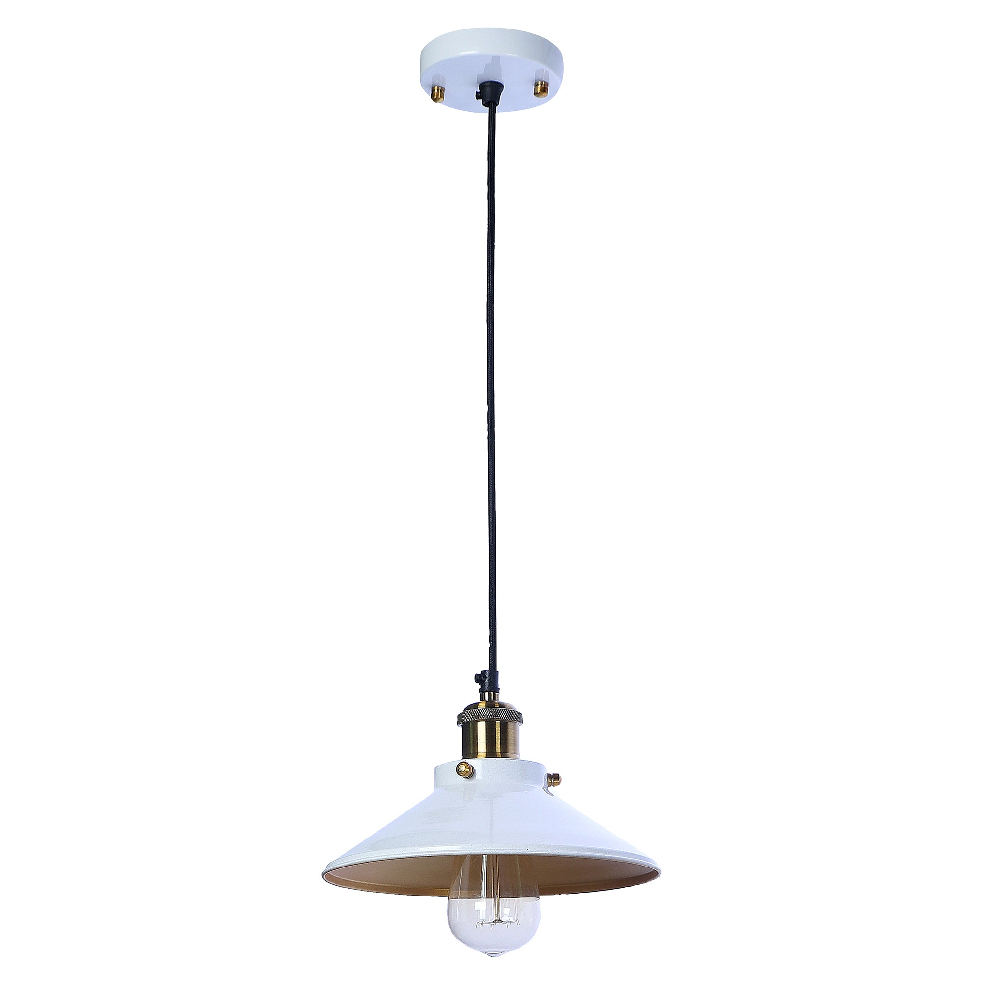 Nora White Metal Single Hanging Light