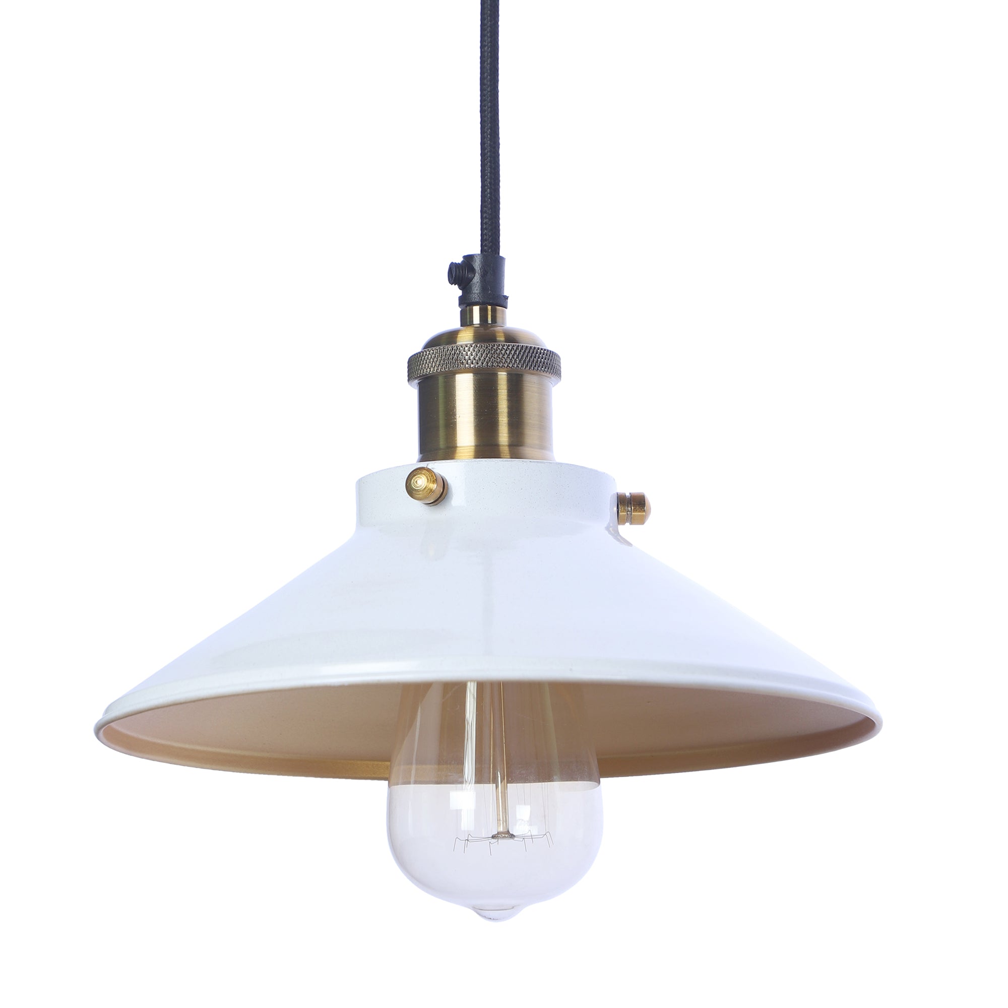 Nora White Metal Single Hanging Light