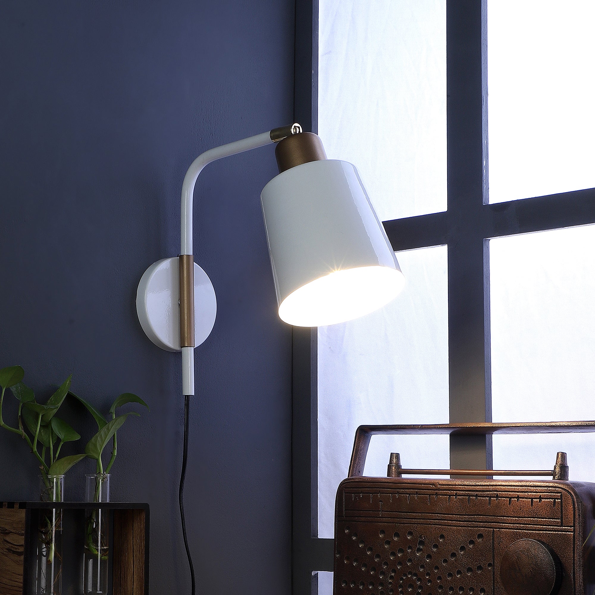 Norell White Metal Wall Light