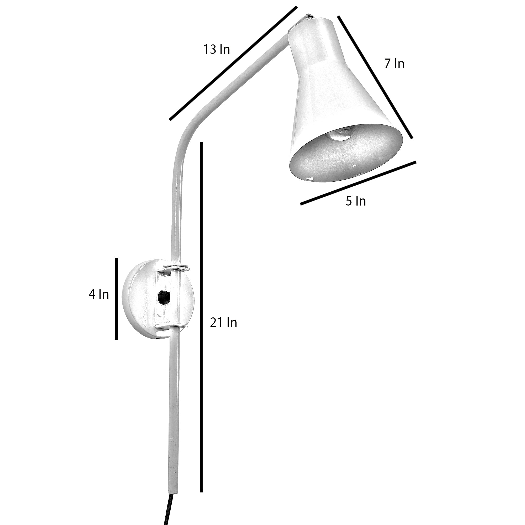 Swing White Metal Wall Light
