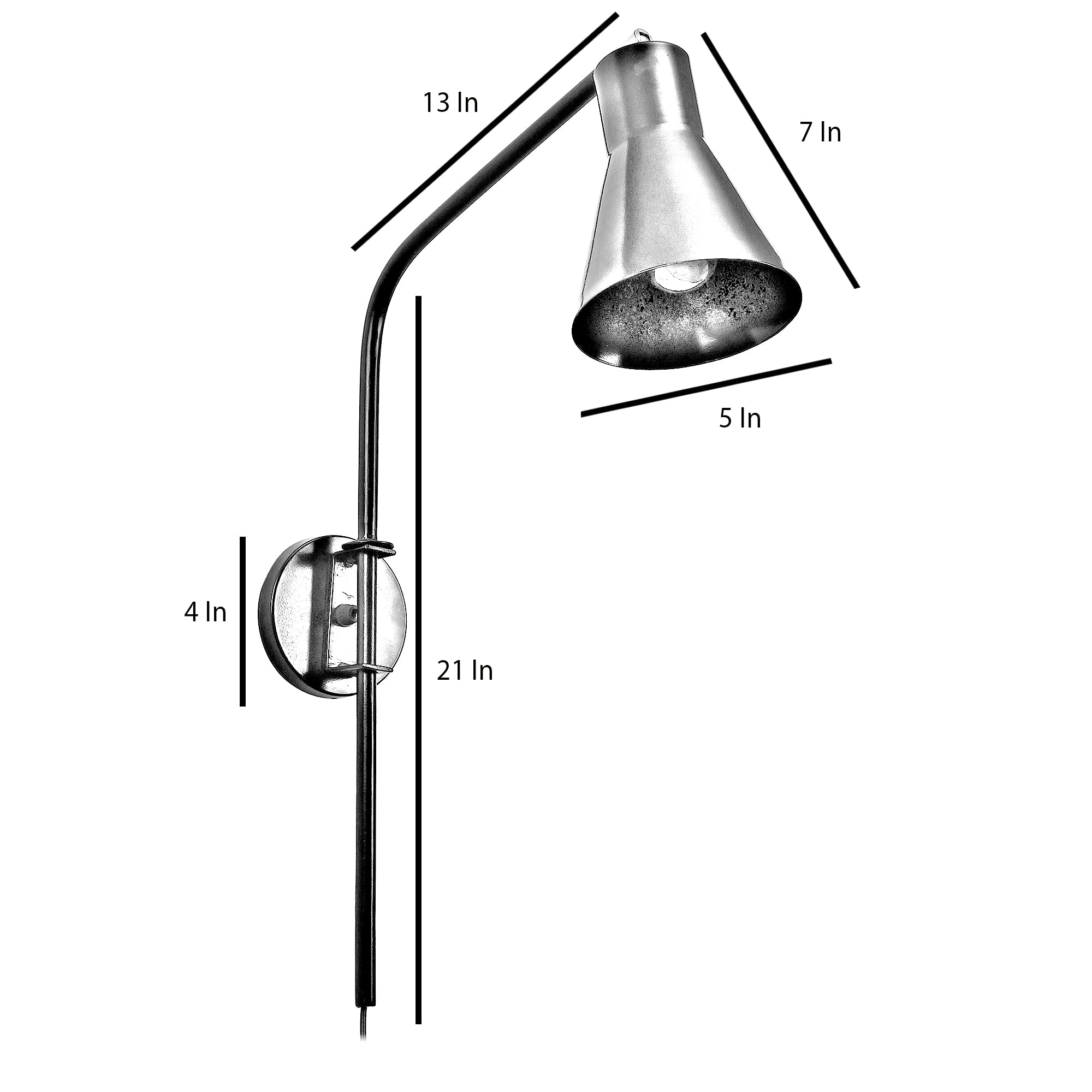 Swing Black Metal Wall Light