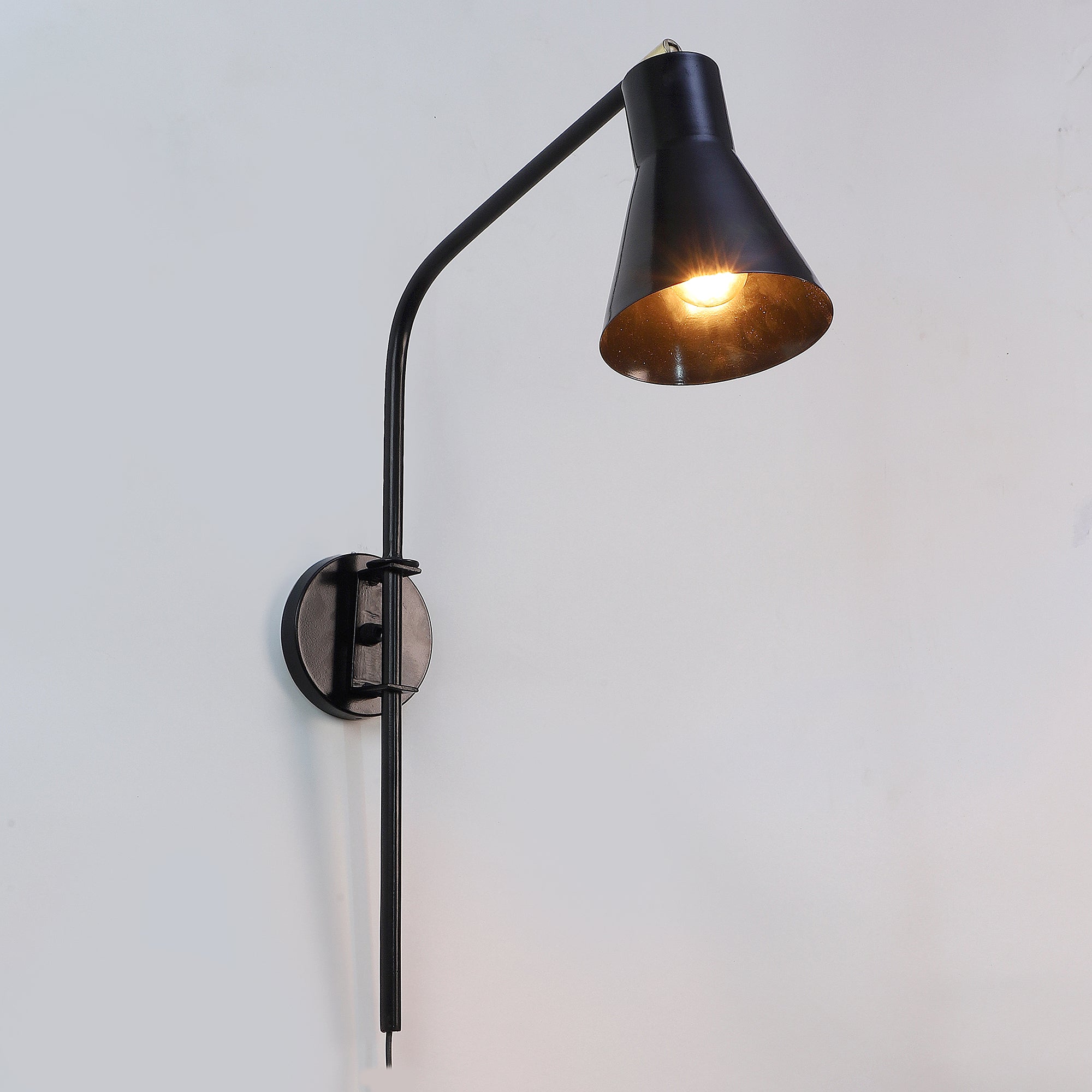 Swing Black Metal Wall Light