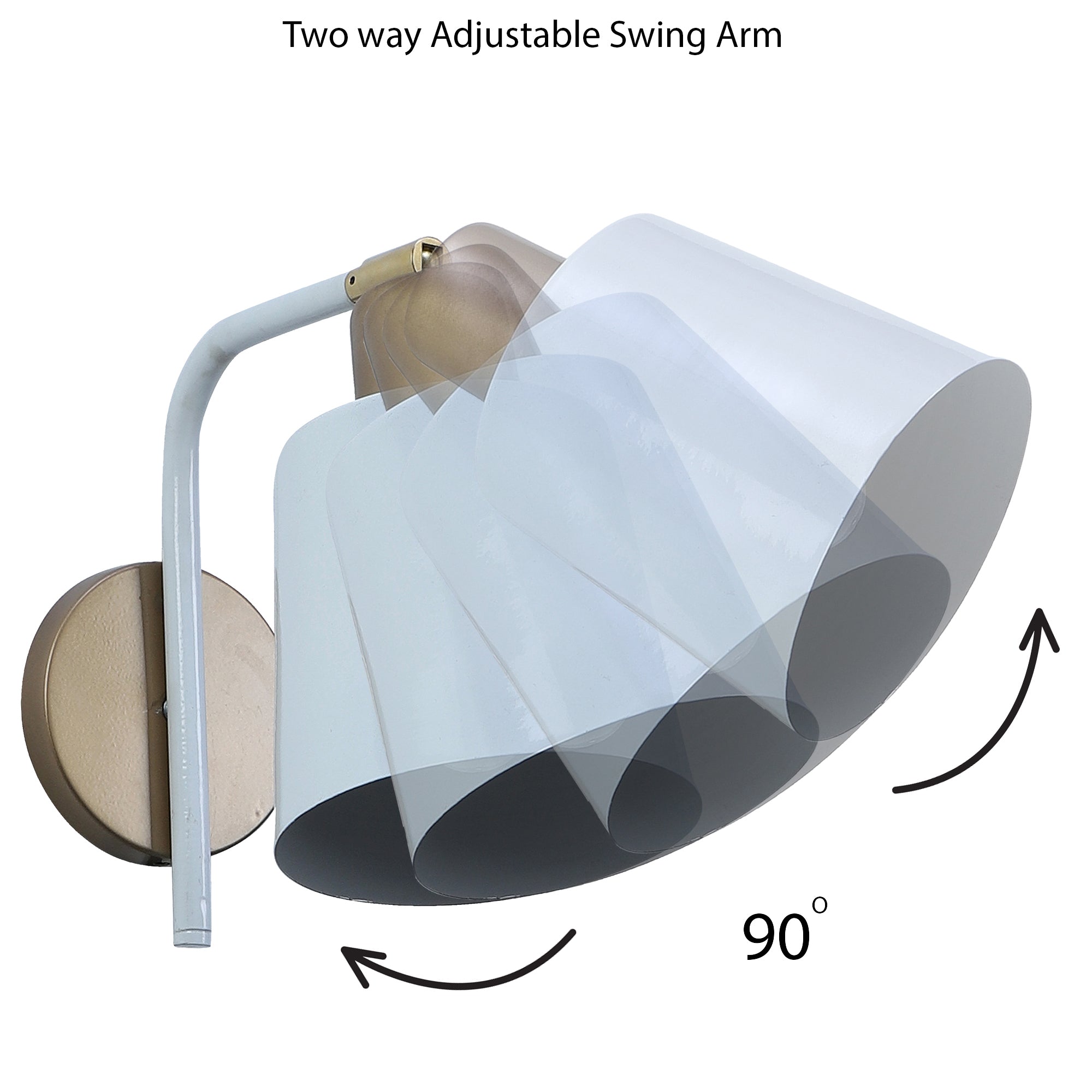 Two-Way White Metal Wall Light