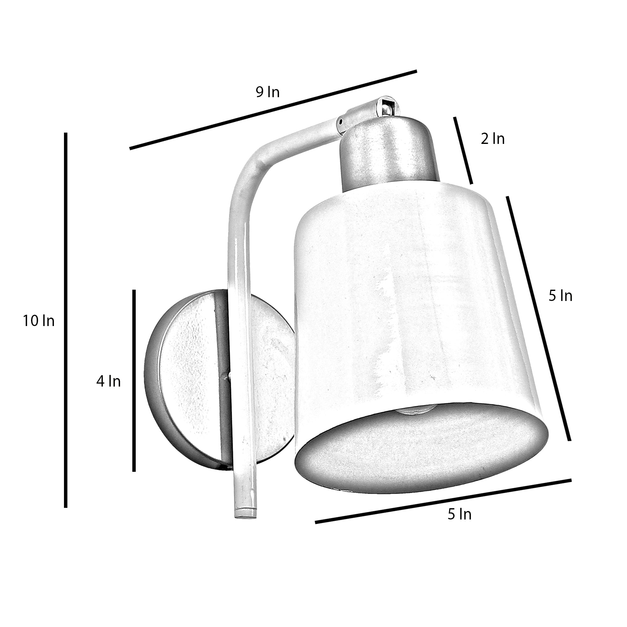 Two-Way White Metal Wall Light