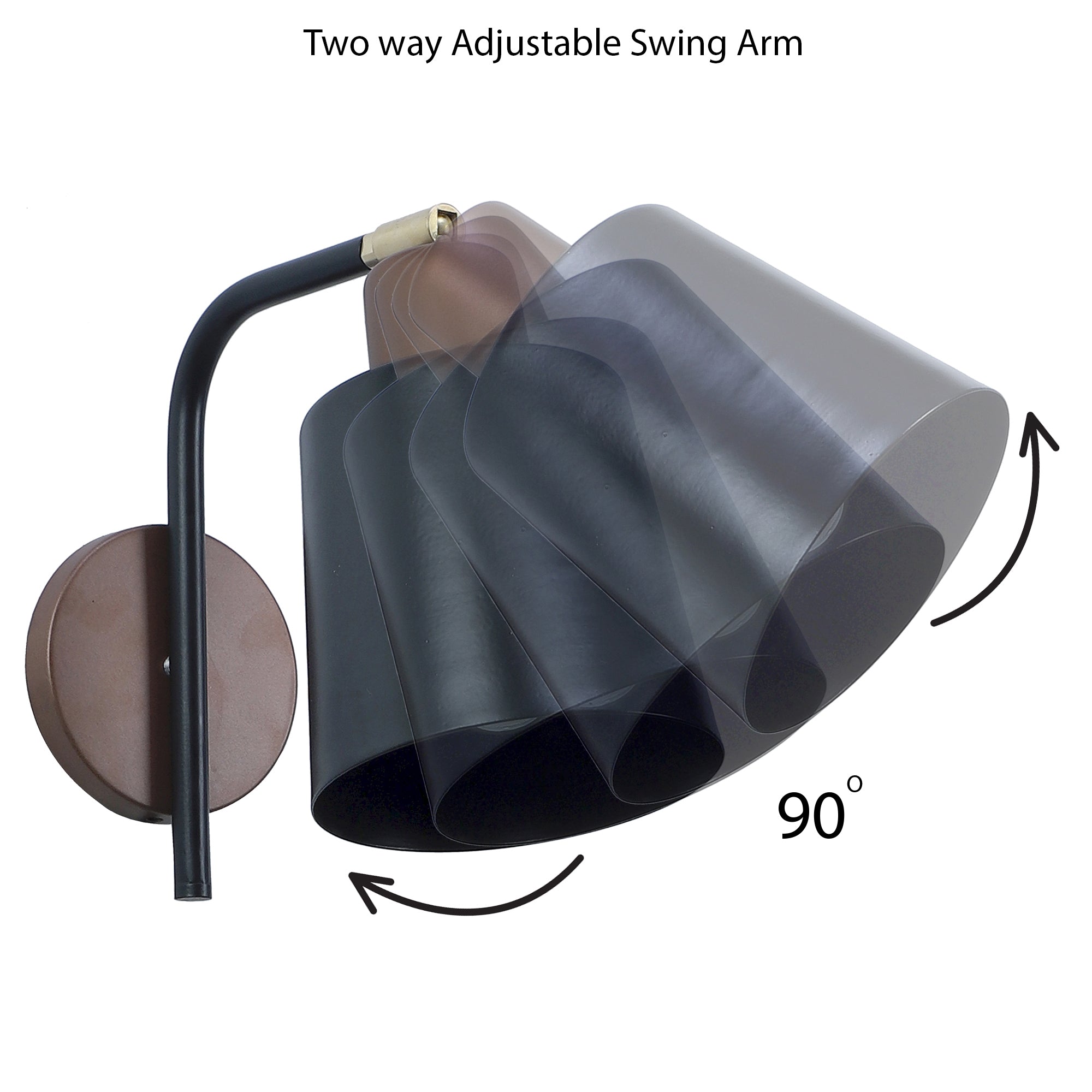 Two-Way Black Metal Wall Light