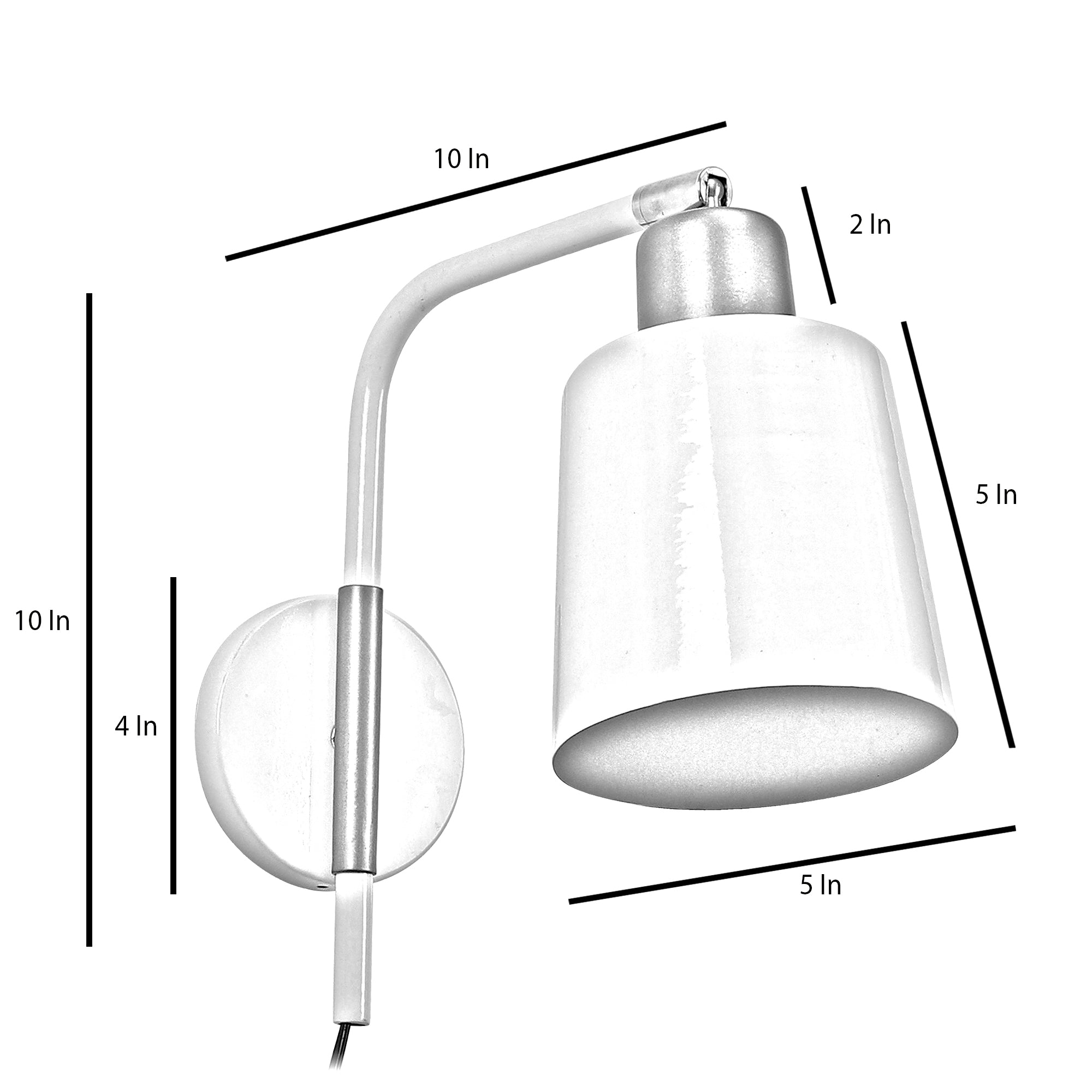 Norell White Metal Wall Light