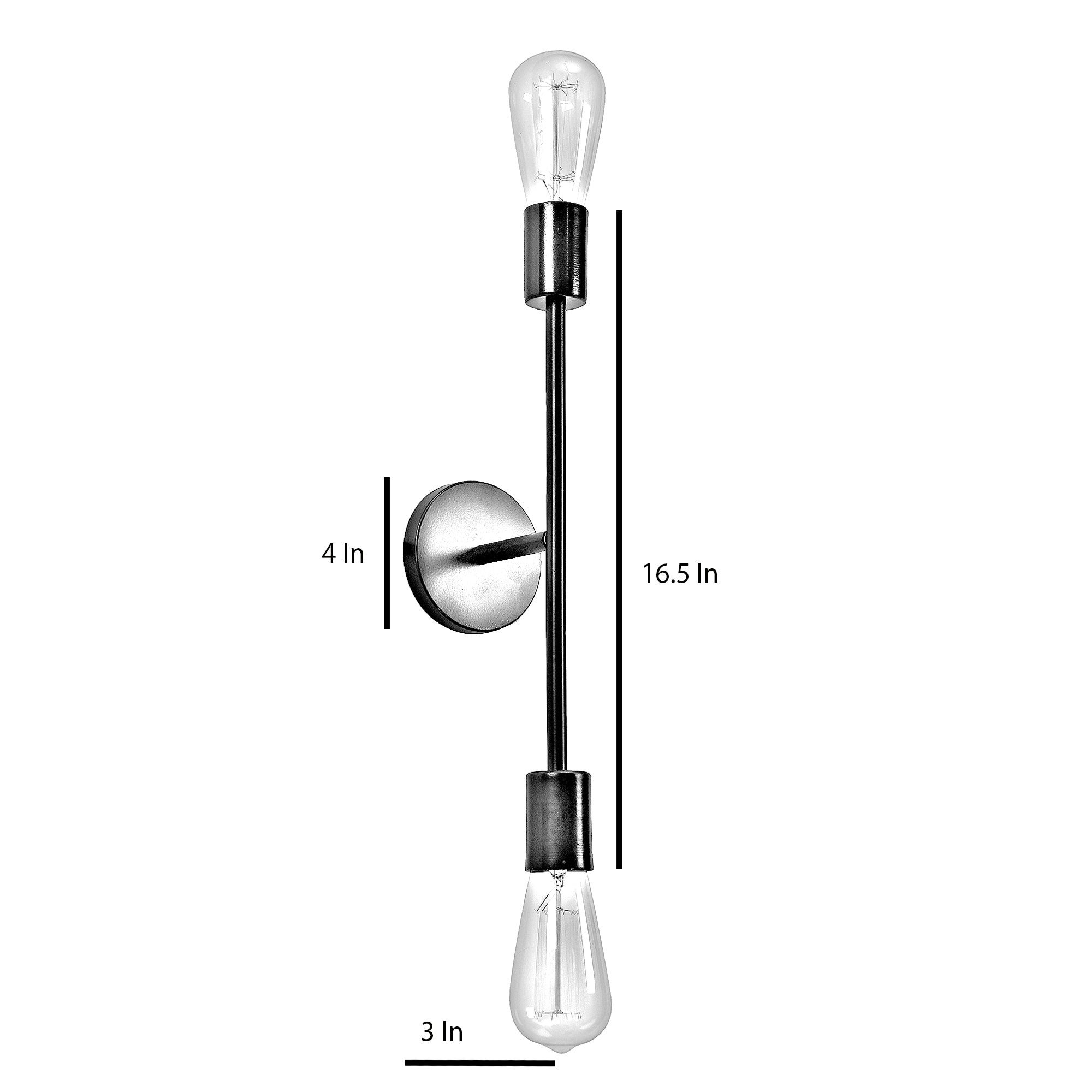 Filo Black Metal Wall Light