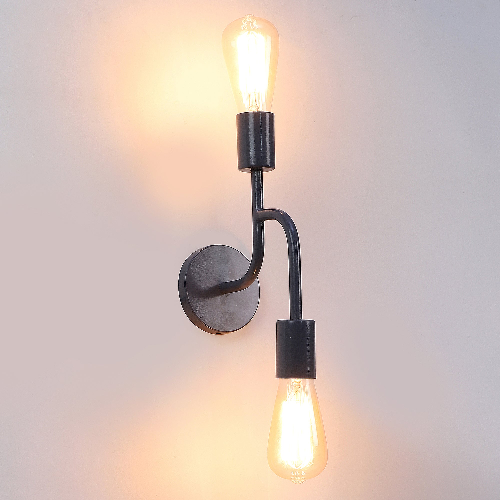 Flute Black Metal Wall Light