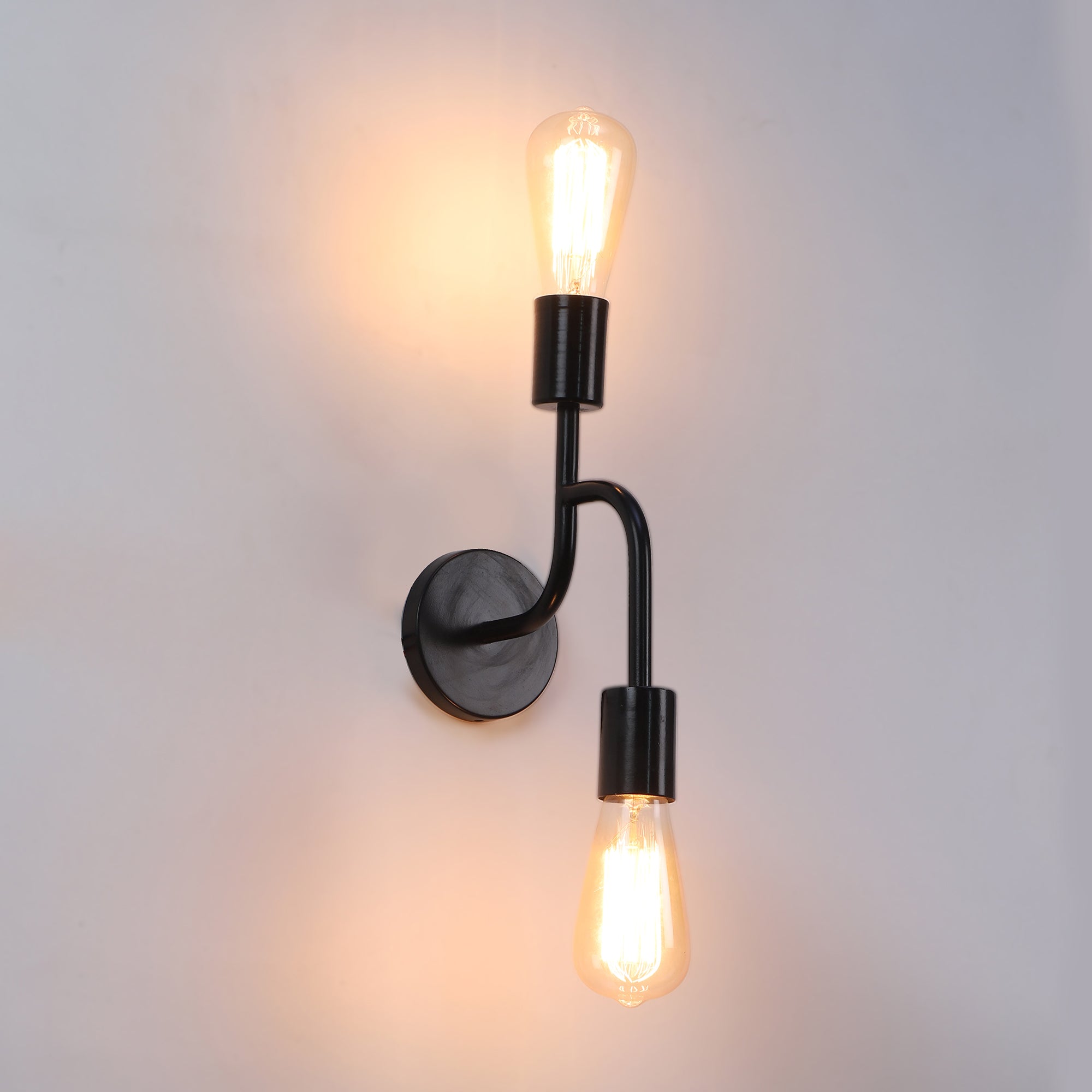 Flute Black Metal Wall Light