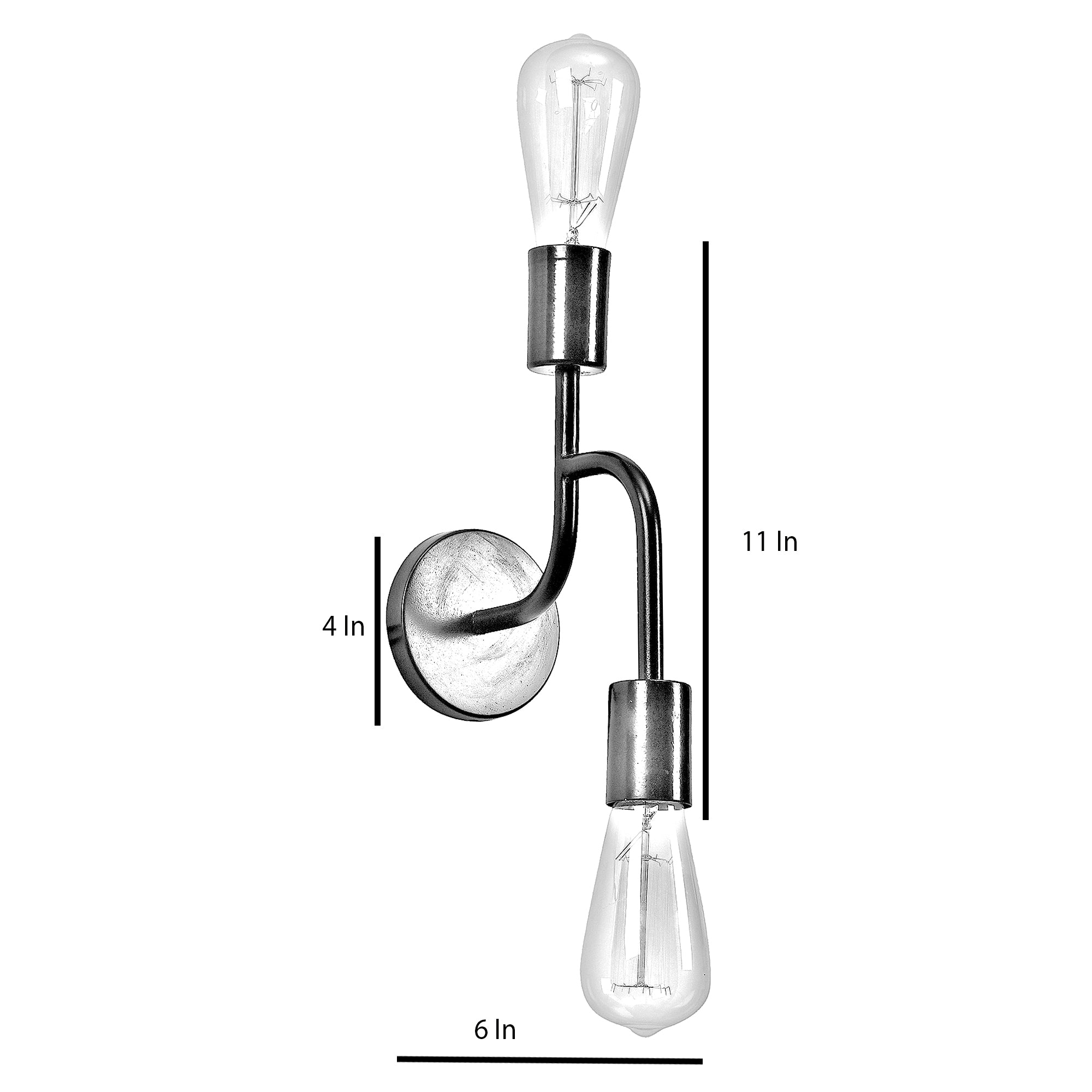 Flute Black Metal Wall Light