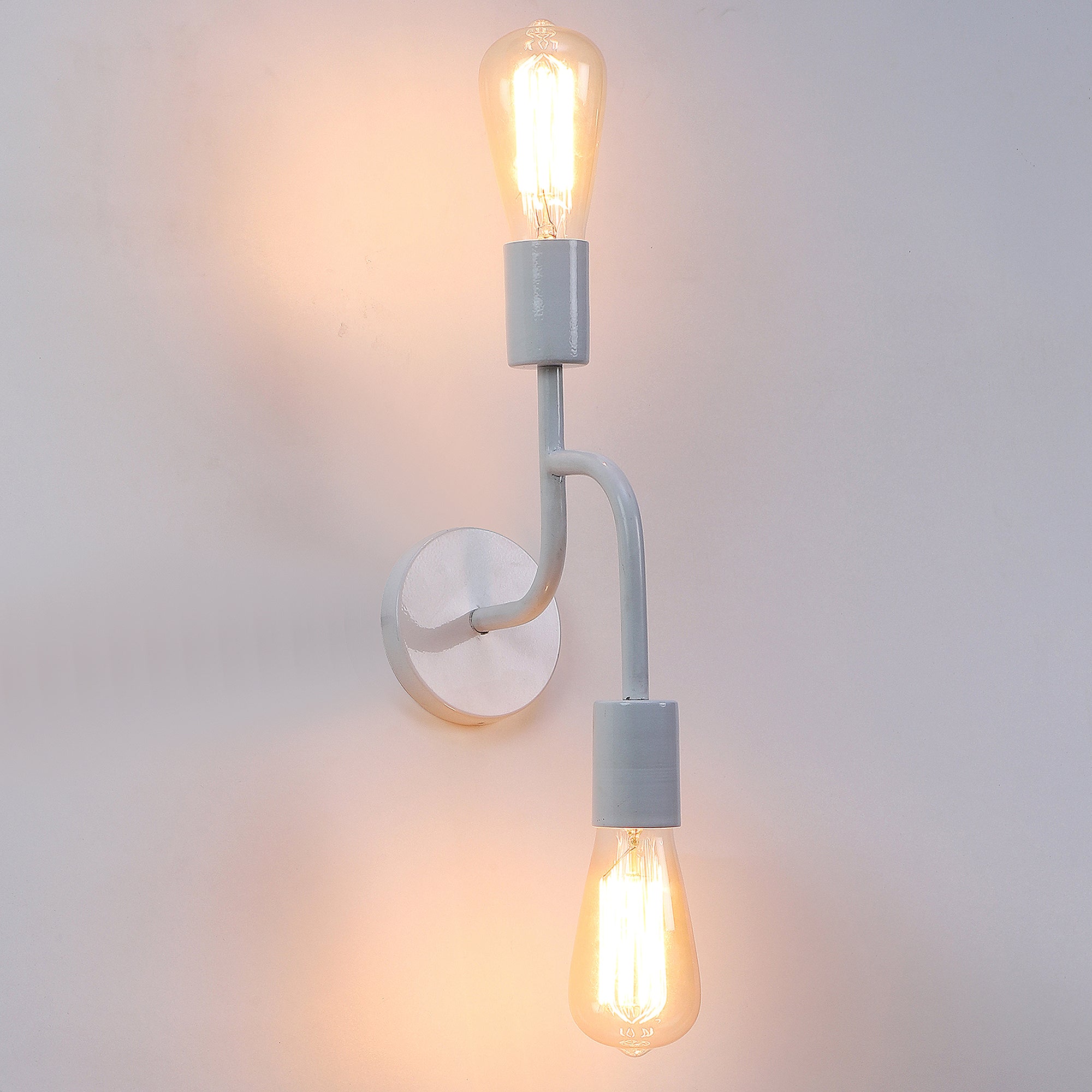 Flute White Metal Wall Light