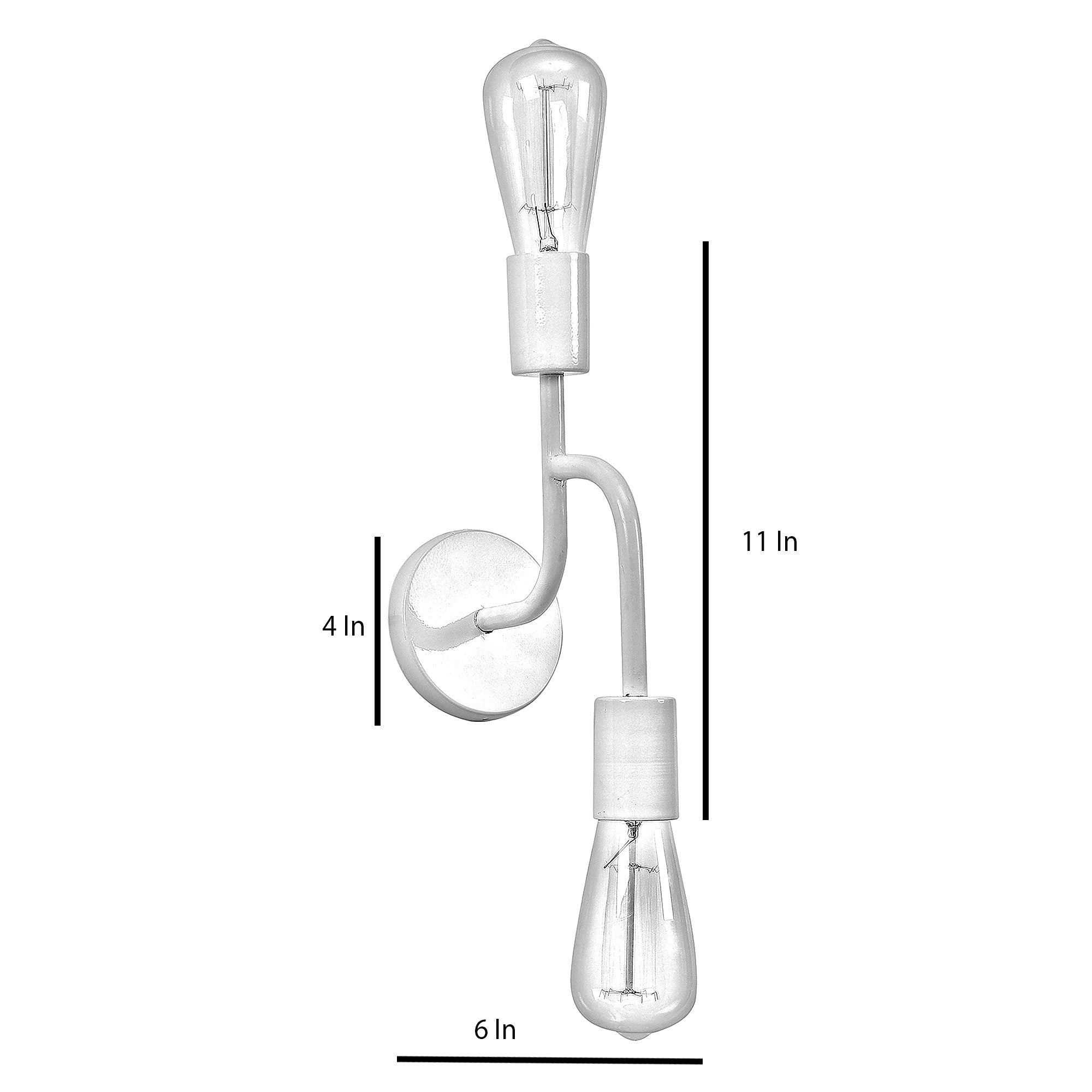 Flute White Metal Wall Light