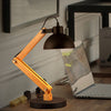 Modern Nordic Wood & Metal Study Lamp With Black Base