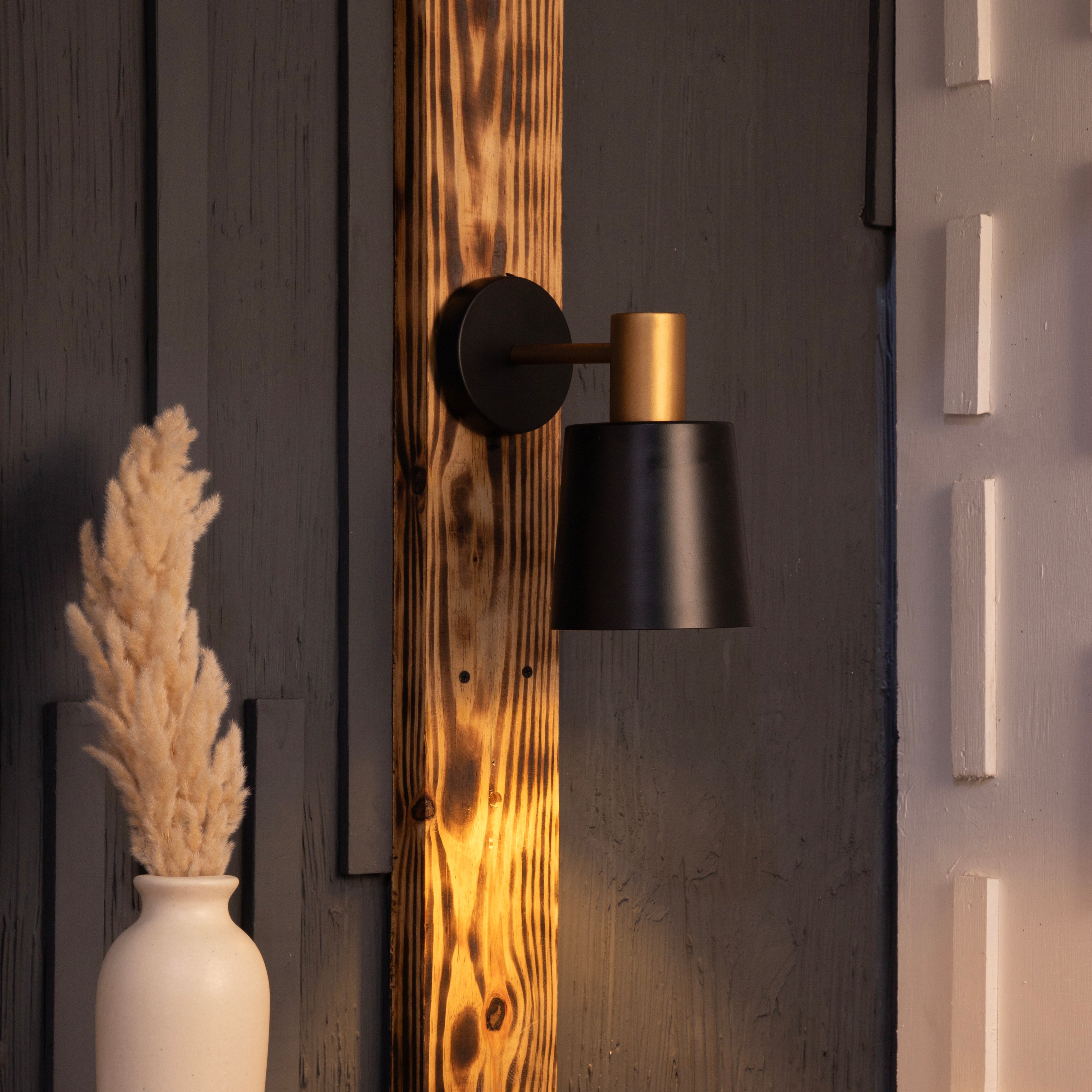 Mint black and gold wall light for bedroom by Shoppeefry