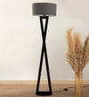 Hamptons Grey Metal Shade Club Floor Lamp with Metal Base