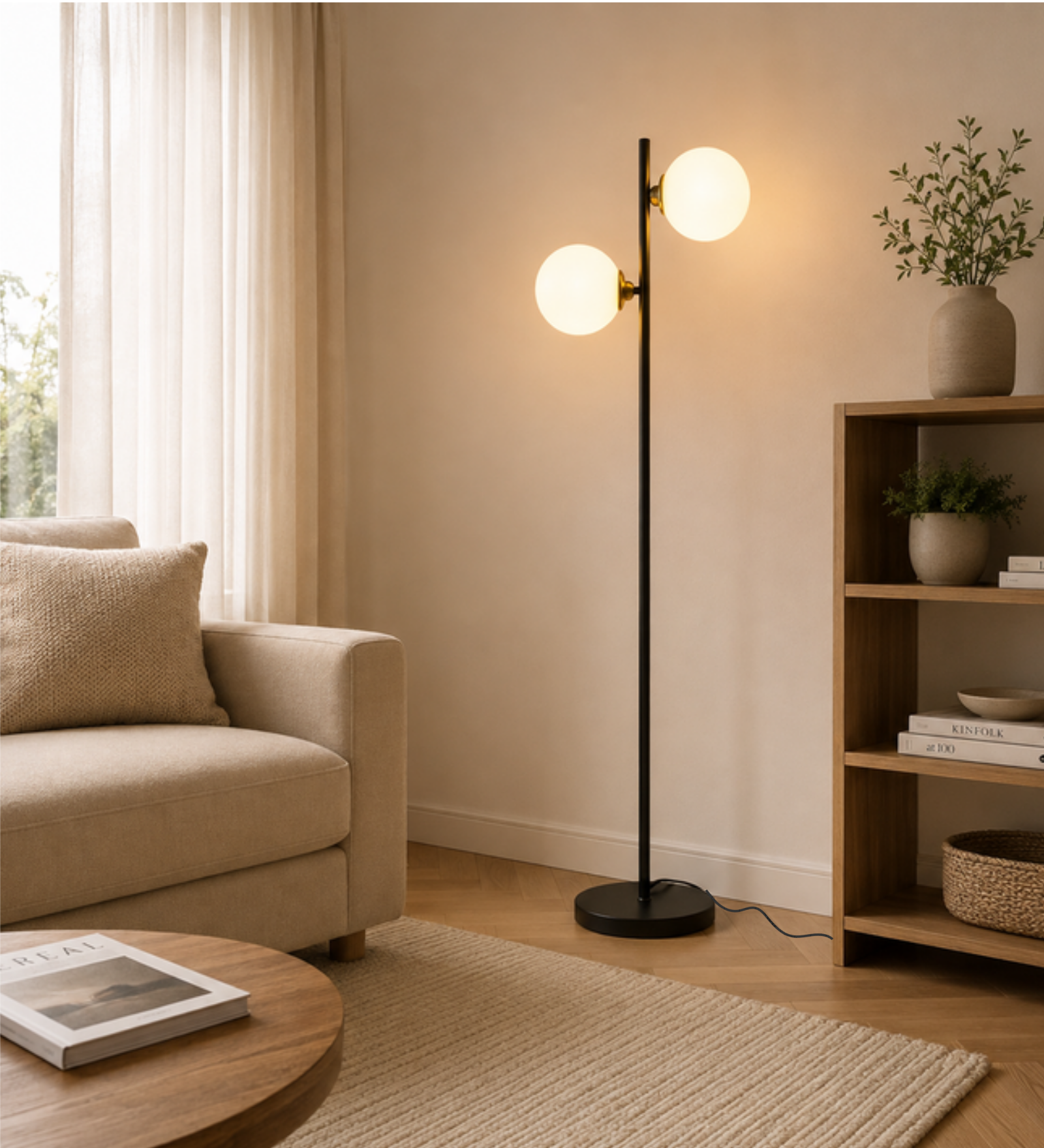Simple Vineart Glass Floor Lamp | Shoppeefry