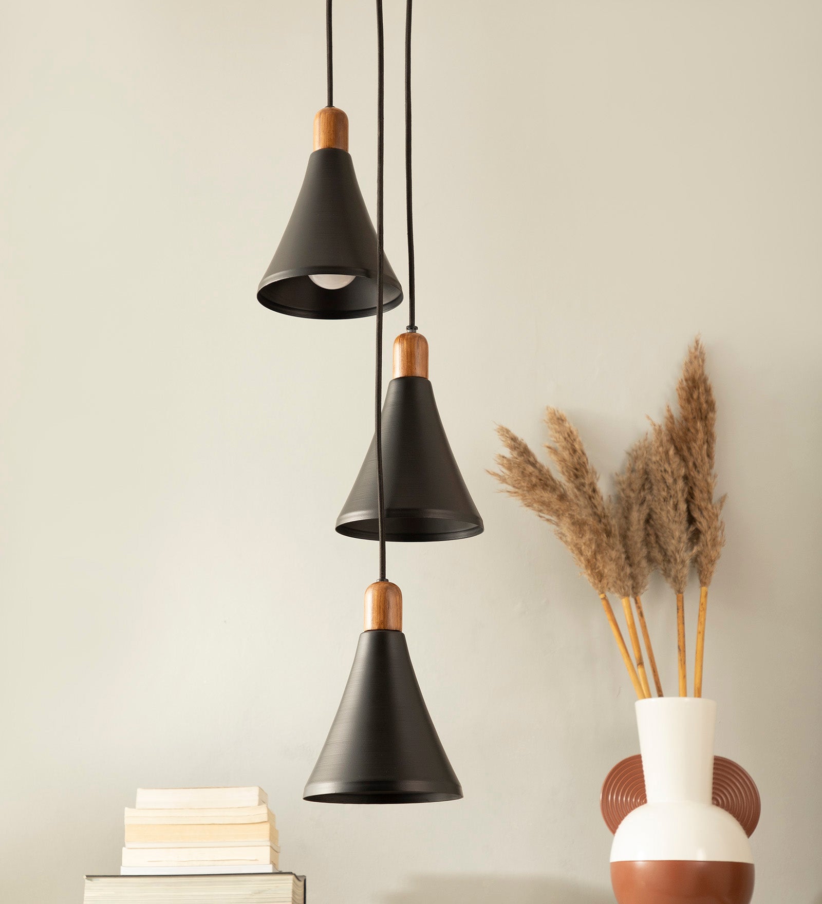 Sonnico Wood 3 Cluster Pendant Light