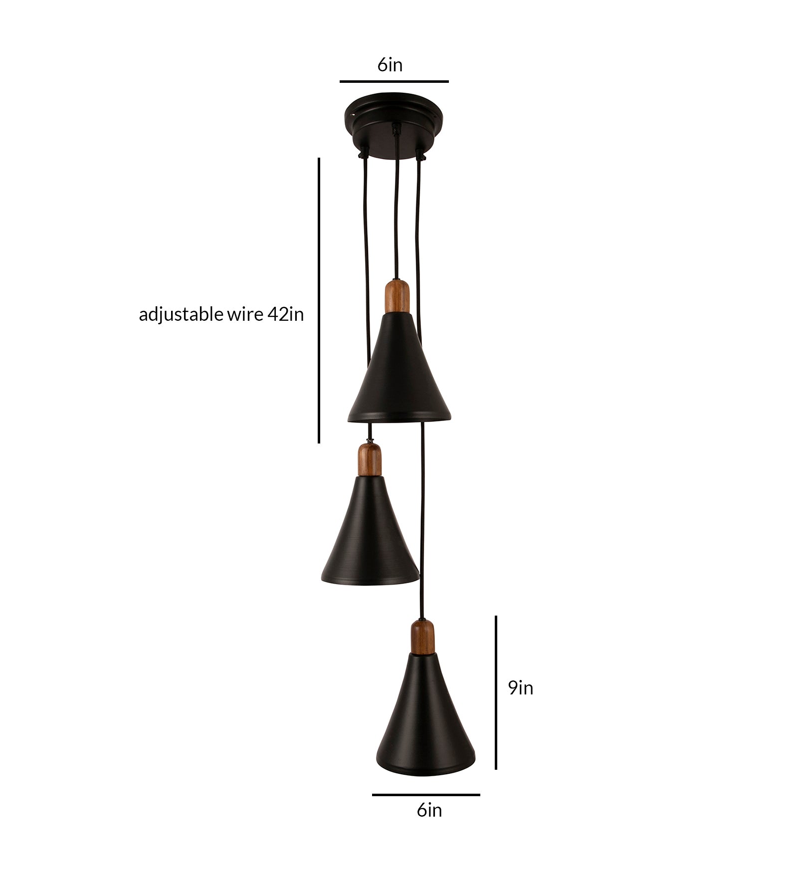 Sonnico Wood 3 Cluster Pendant Light