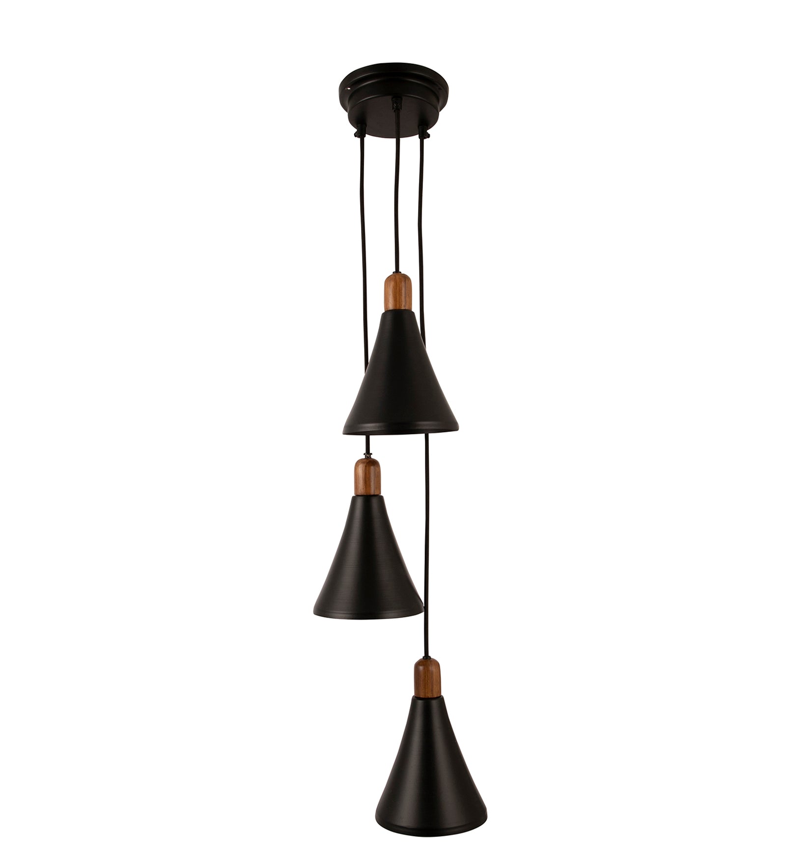 Sonnico Wood 3 Cluster Pendant Light