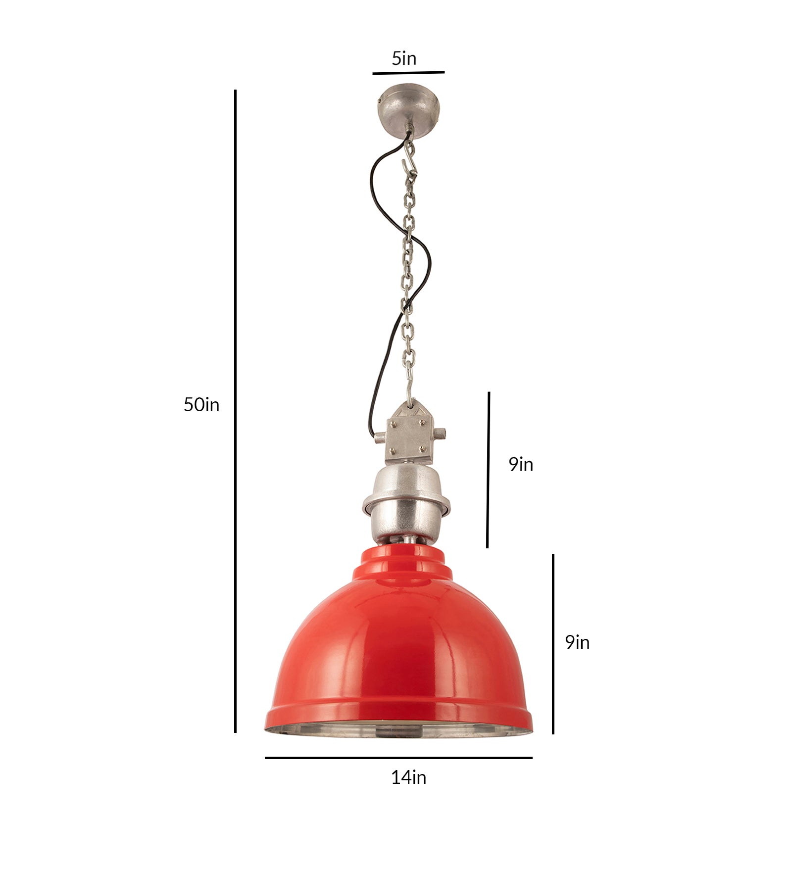 Ceramic Red Industrial Pendant Light