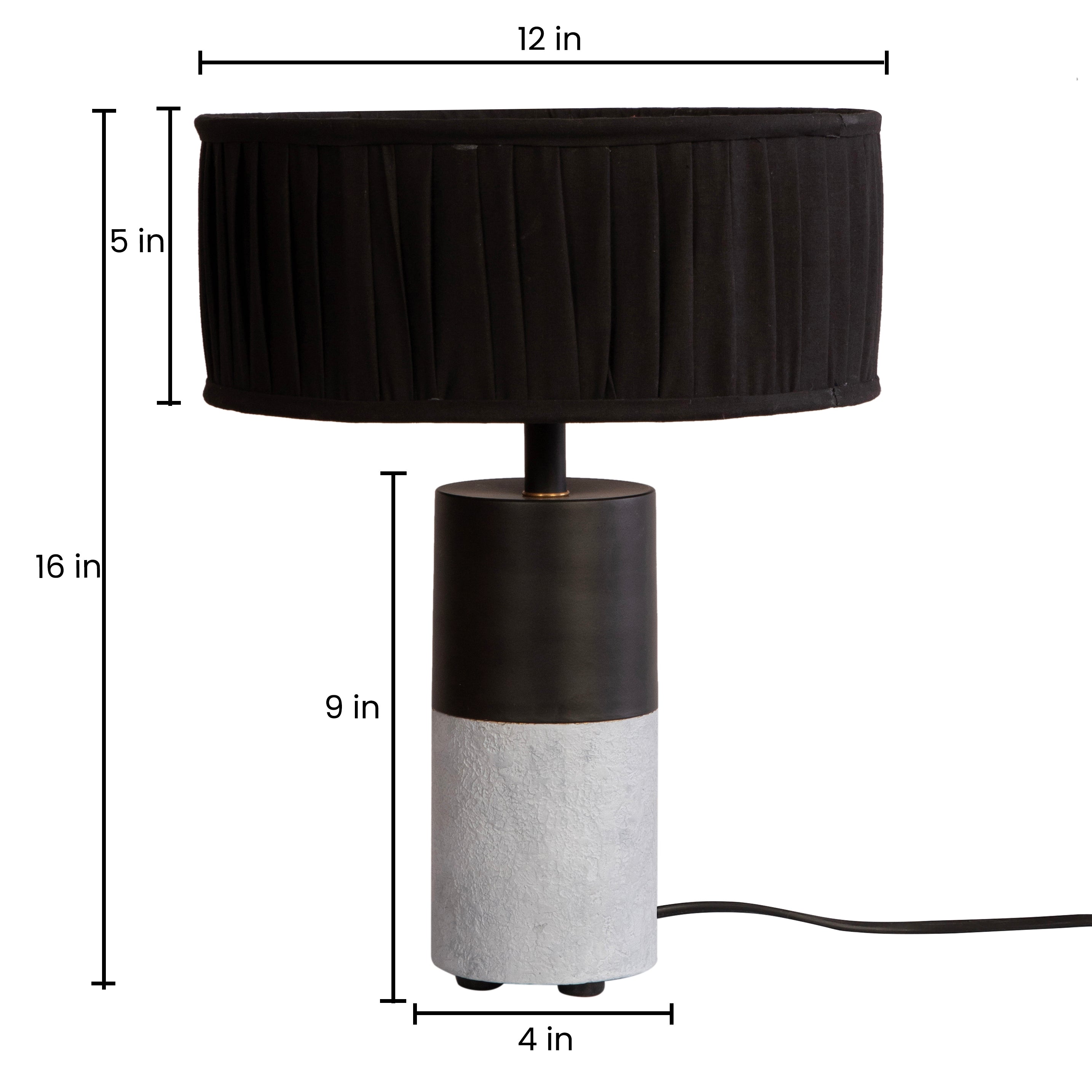 Concrete Drum Table Lamp By Shoppeefry