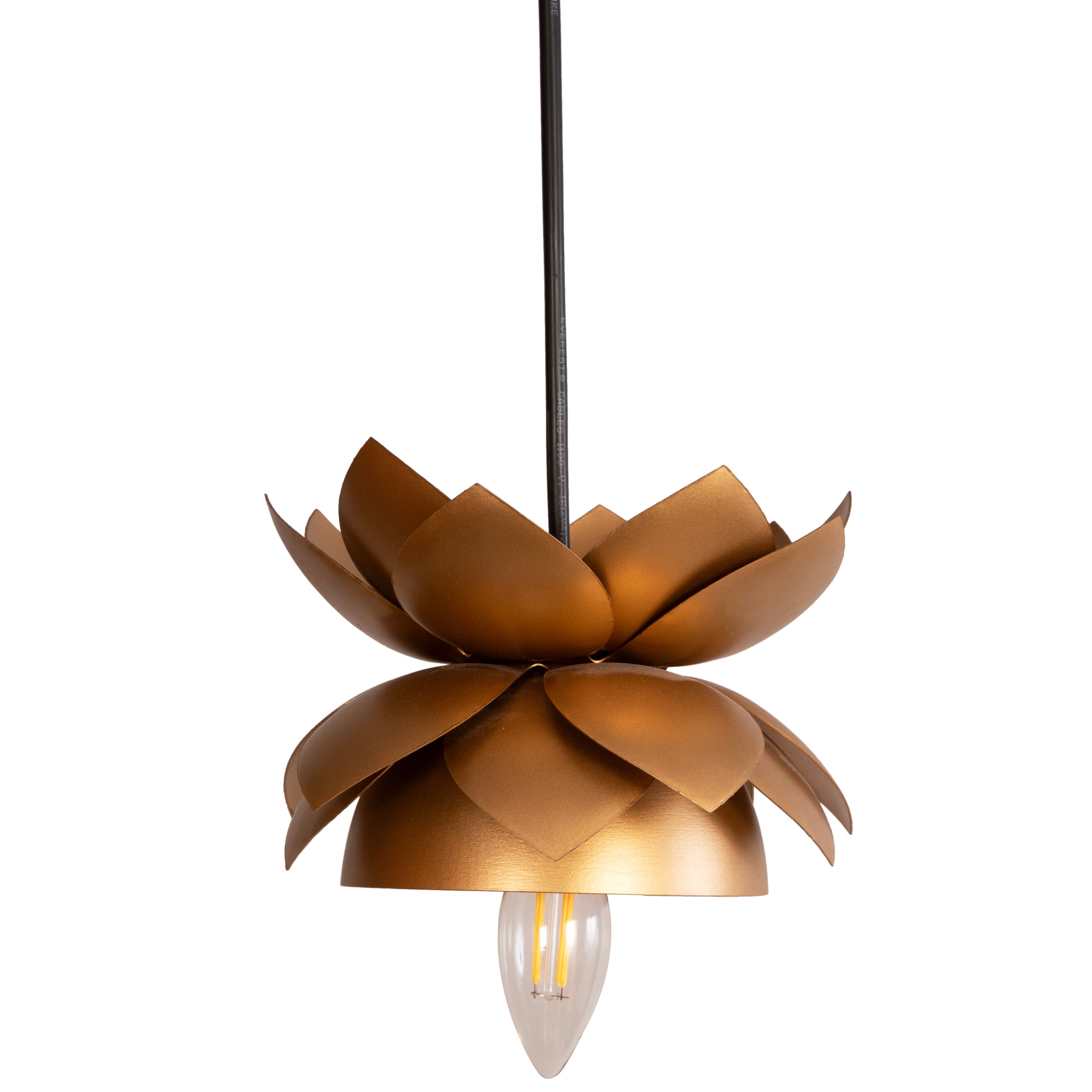 Decorative gold metal pendant light for living room